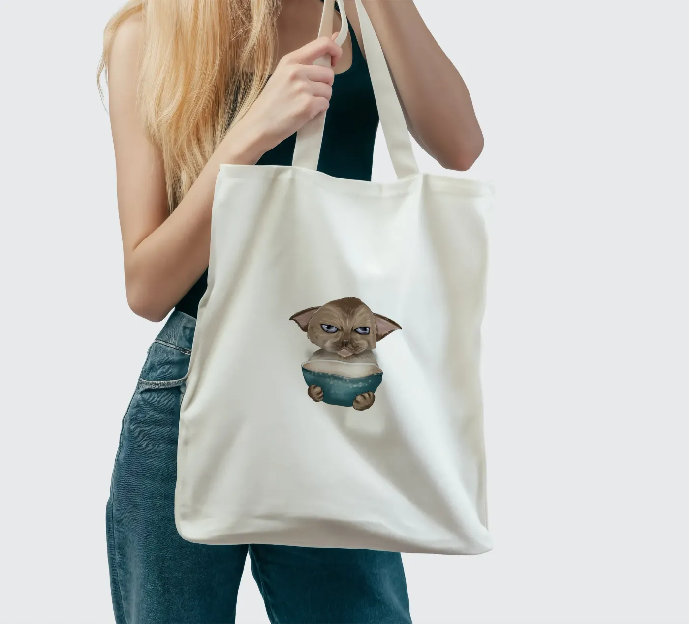 grumpy cat tote bag by by elle arts moments