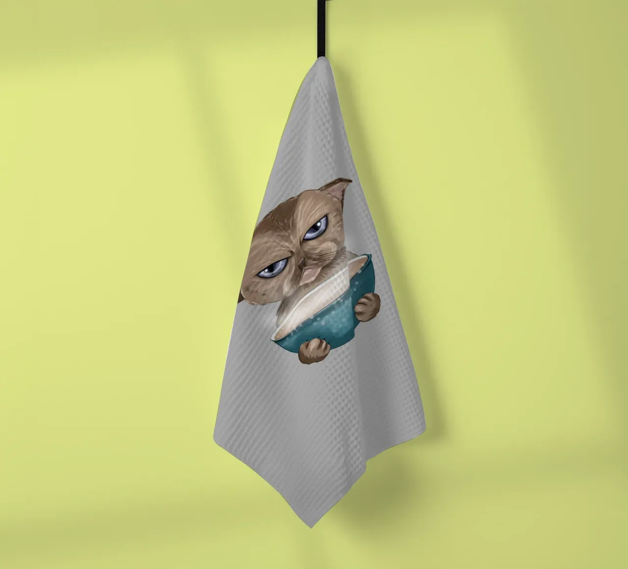 grumpy cat tea towel by sketch visual studio moments