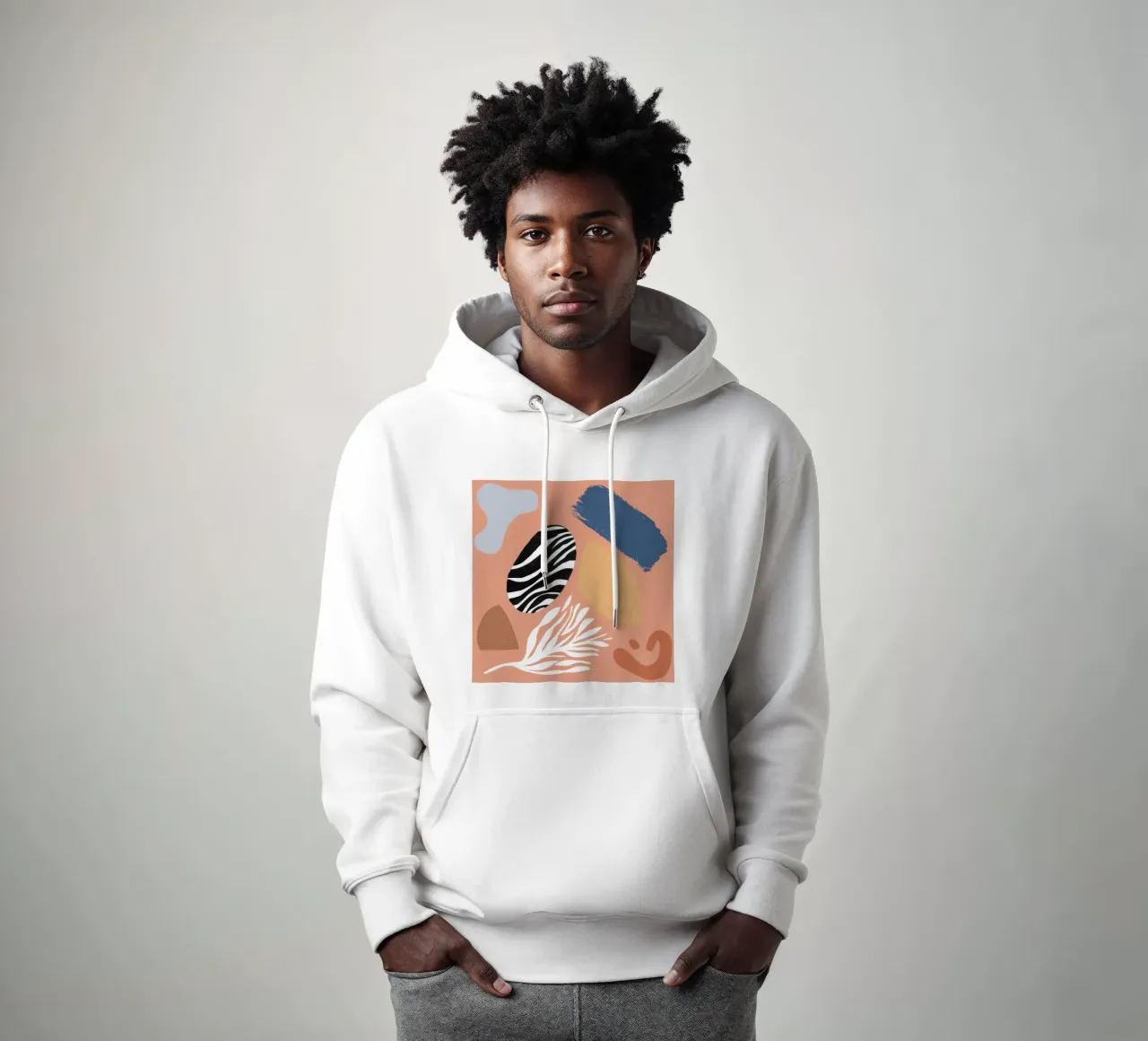 Forme astratte strutturate felpa con cappuccio da Sky Velour