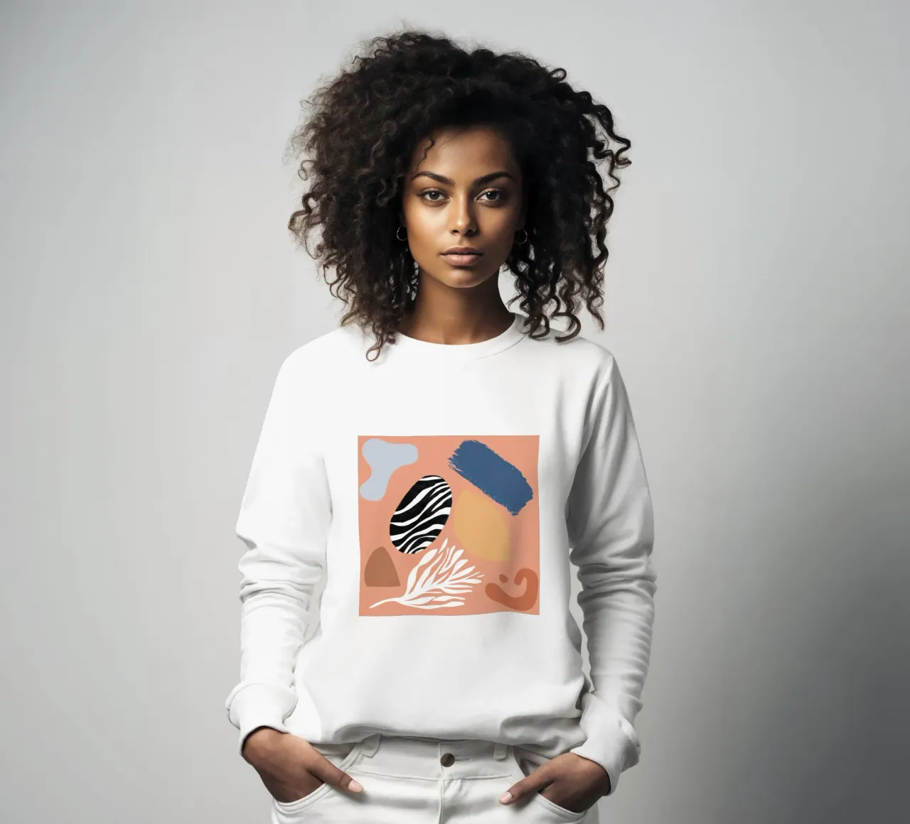 Texturierte abstrakte Formen Sweatshirt von Sky Velour