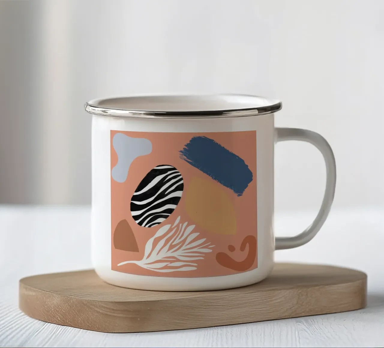 Forme astratte strutturate tazza in smalto da Sky Velour