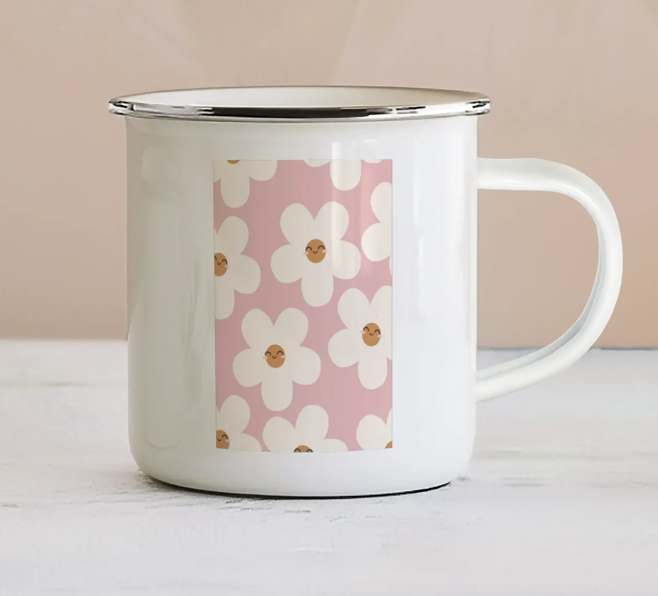 Fiori sorridenti tazza in smalto da Littleleo