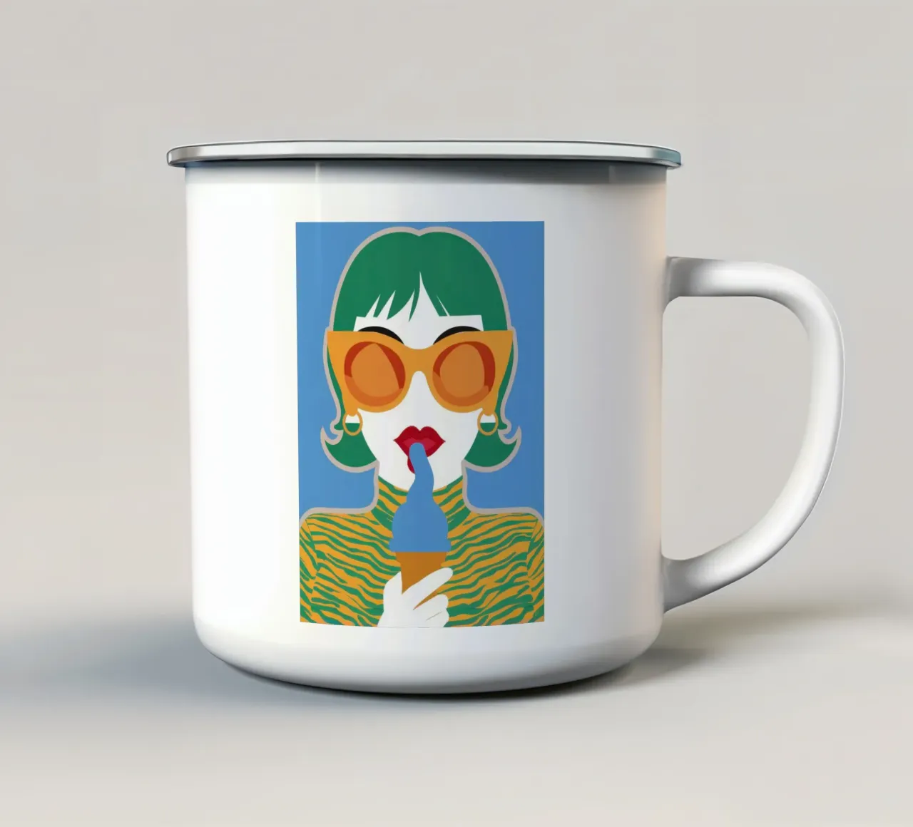 Sguardo cromatico alla moda tazza in smalto da Sky Velour