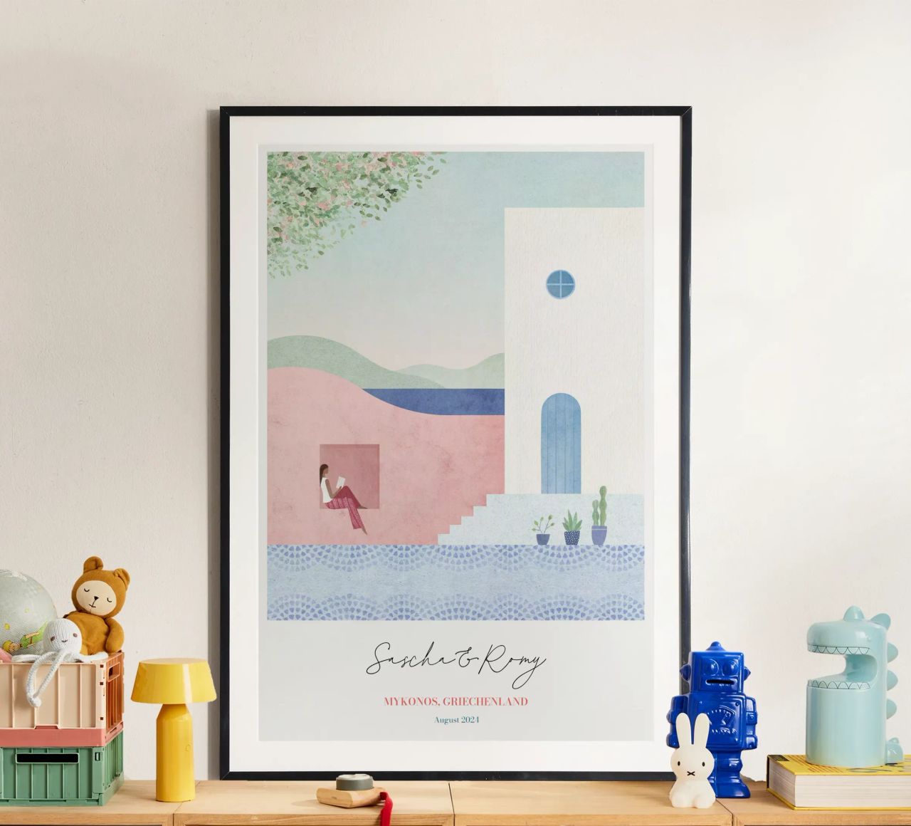 Griechenland Personalisierte Flitterwochen Druck Poster von Henry Rivers