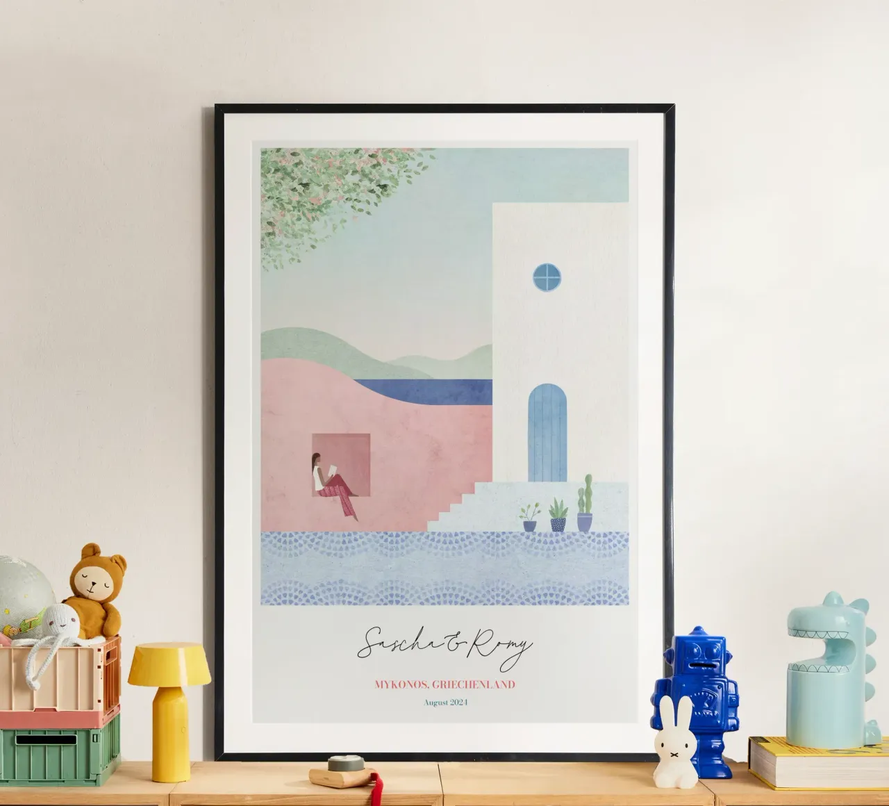 Stampa personalizzata della luna di miele in Grecia poster da Henry Rivers