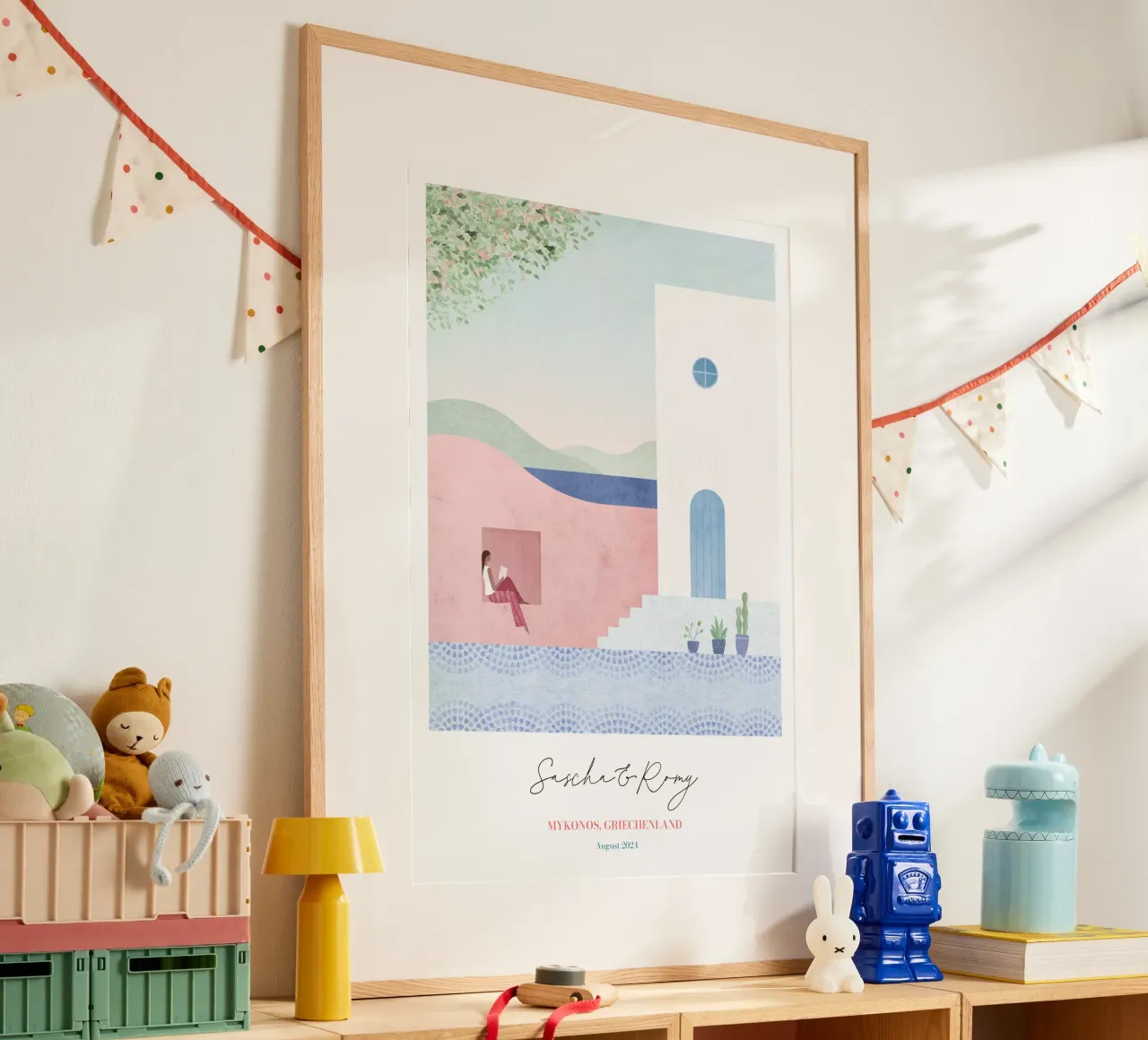 Stampa personalizzata della luna di miele in Grecia poster da Henry Rivers