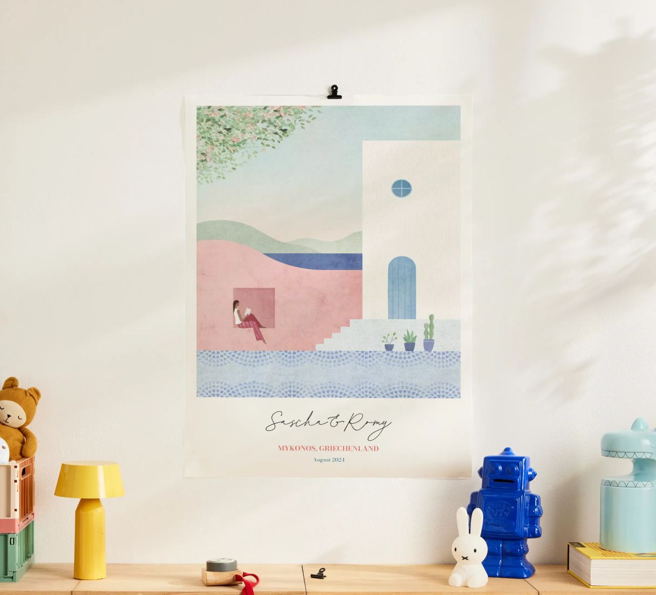 Griechenland Personalisierte Flitterwochen Druck Poster von Henry Rivers
