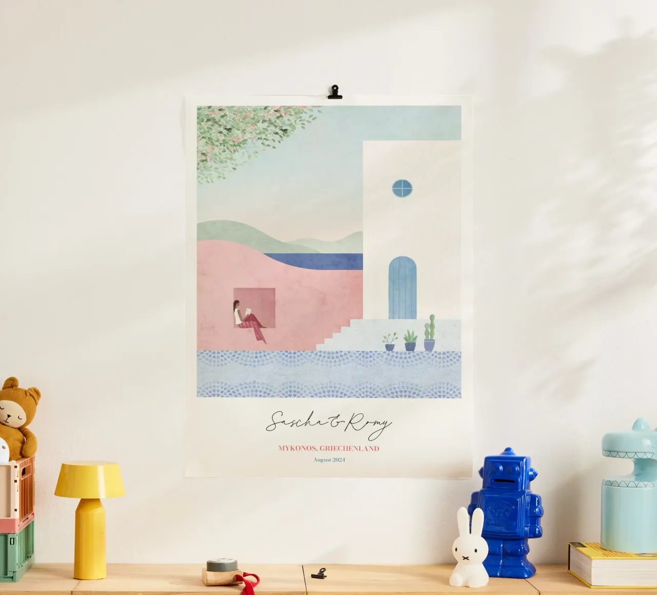 Stampa personalizzata della luna di miele in Grecia poster da Henry Rivers