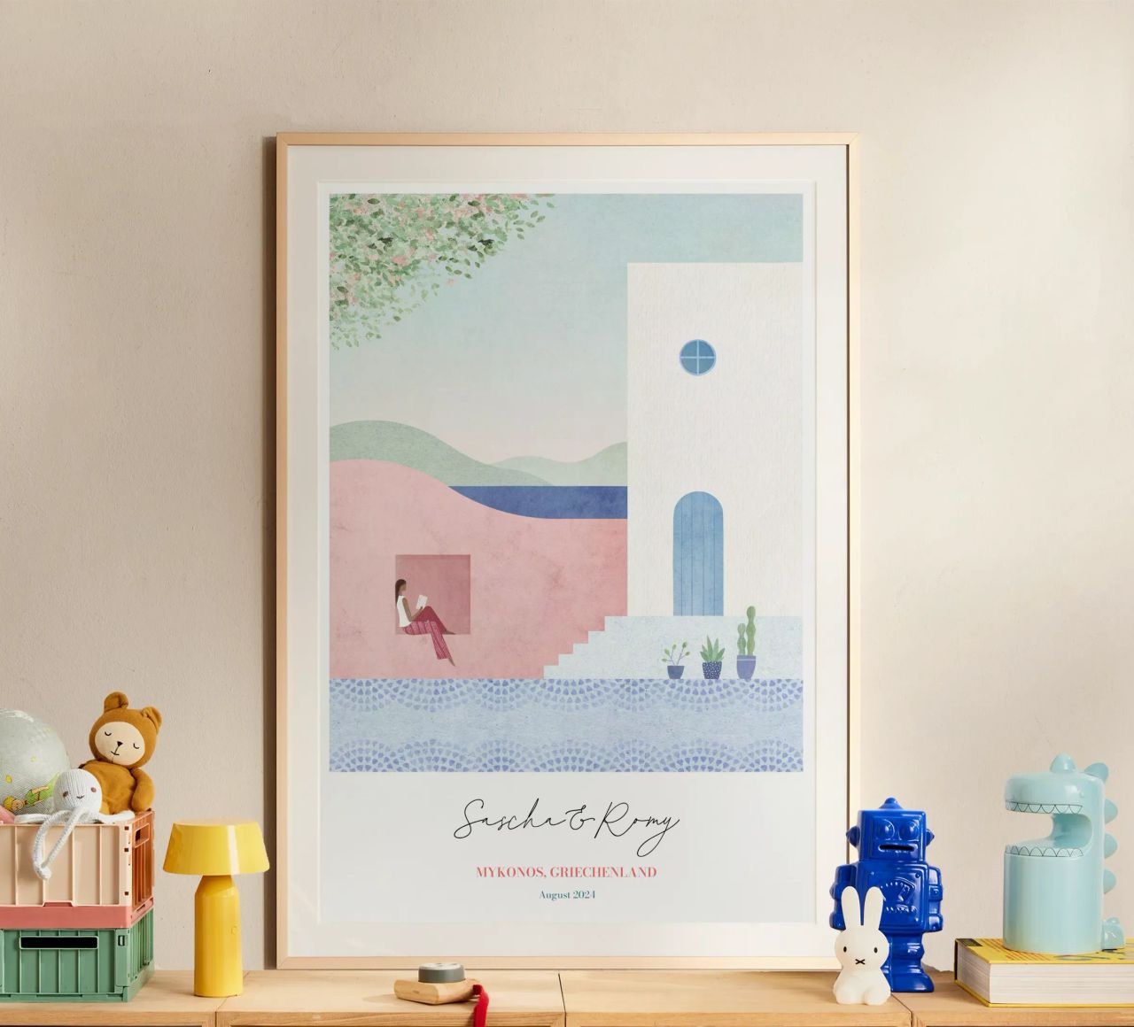 Griechenland Personalisierte Flitterwochen Druck Poster von Henry Rivers