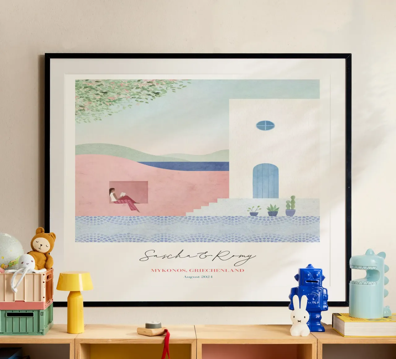 Stampa personalizzata della luna di miele in Grecia poster da Henry Rivers