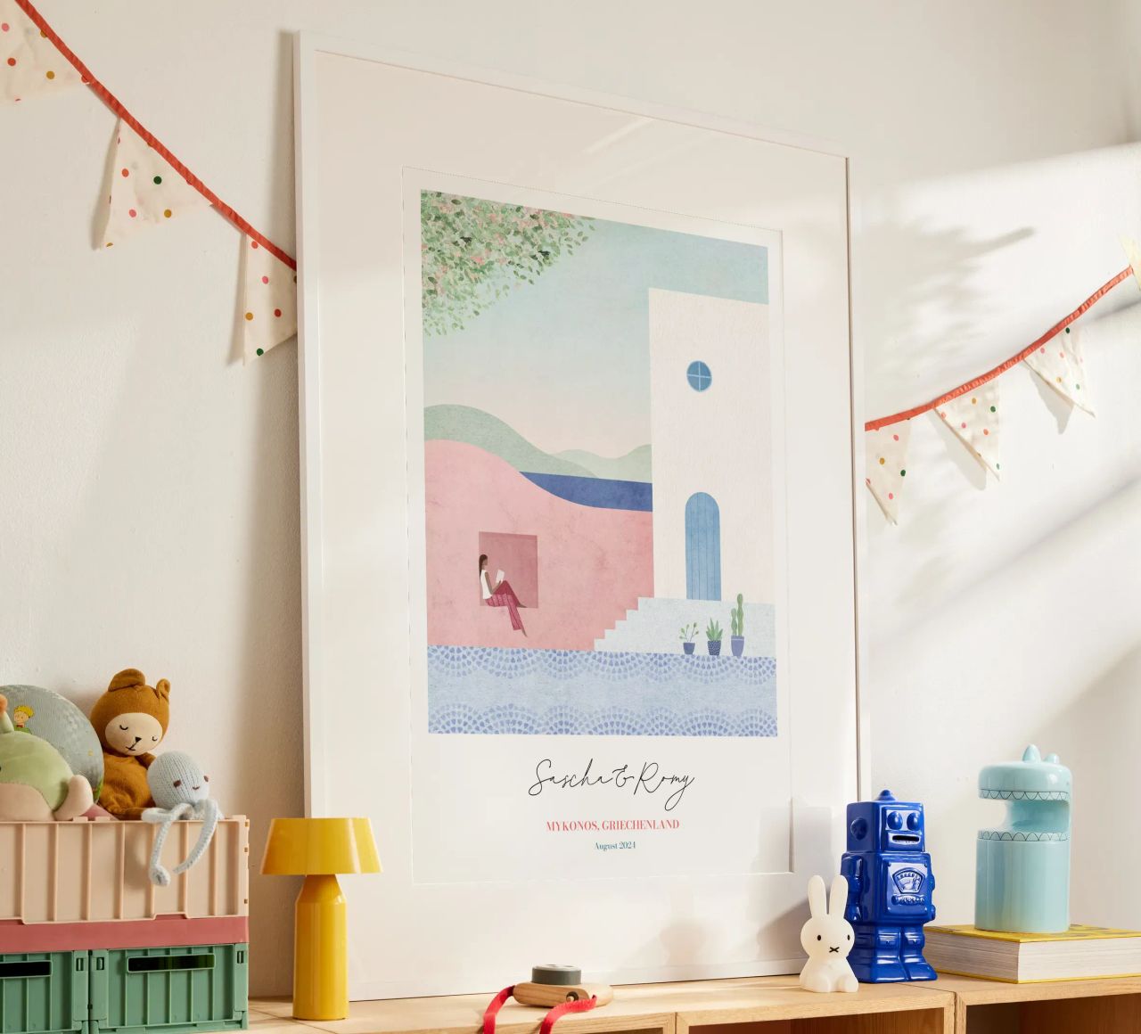 Griechenland Personalisierte Flitterwochen Druck Poster von Henry Rivers