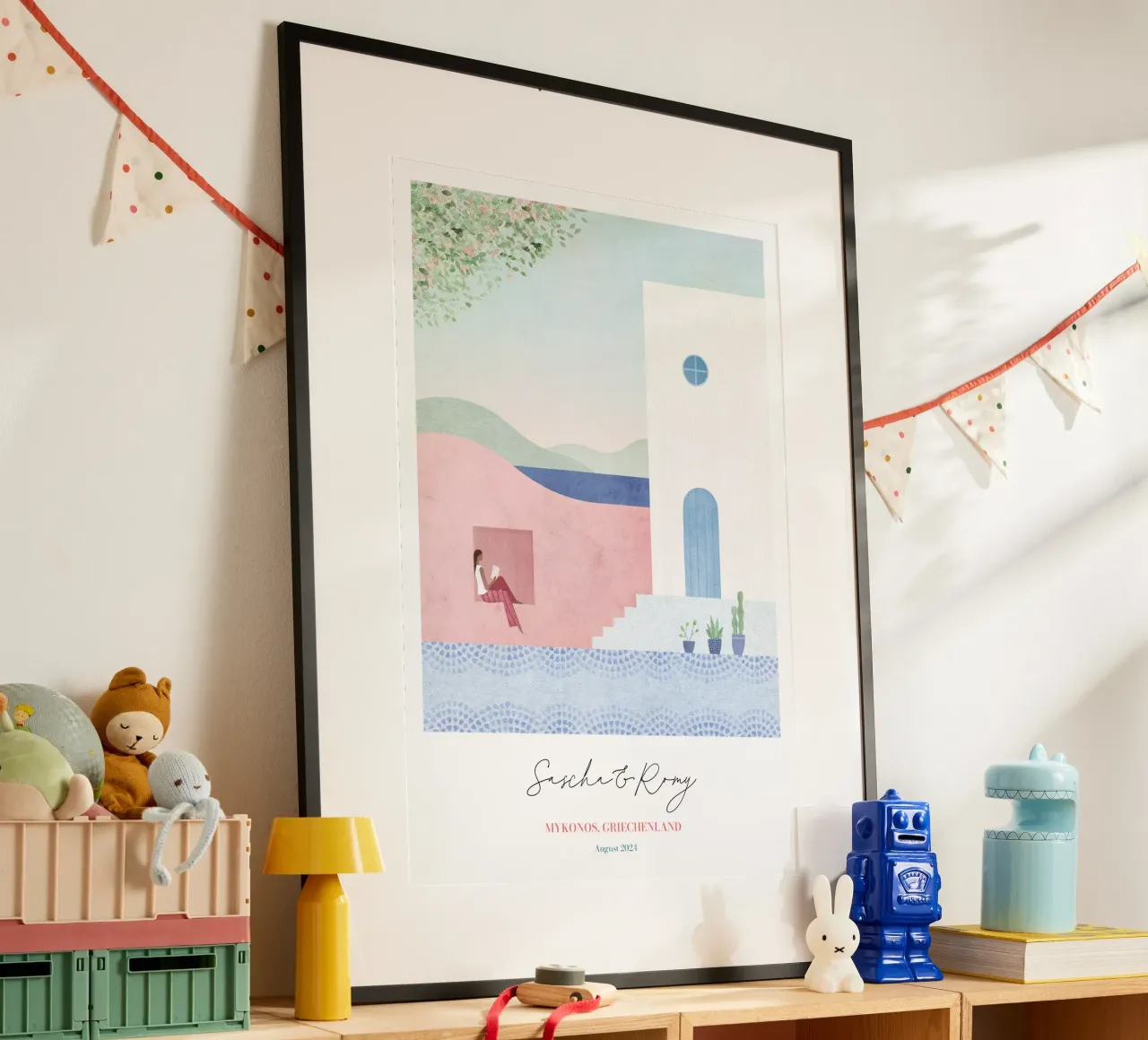 Stampa personalizzata della luna di miele in Grecia poster da Henry Rivers