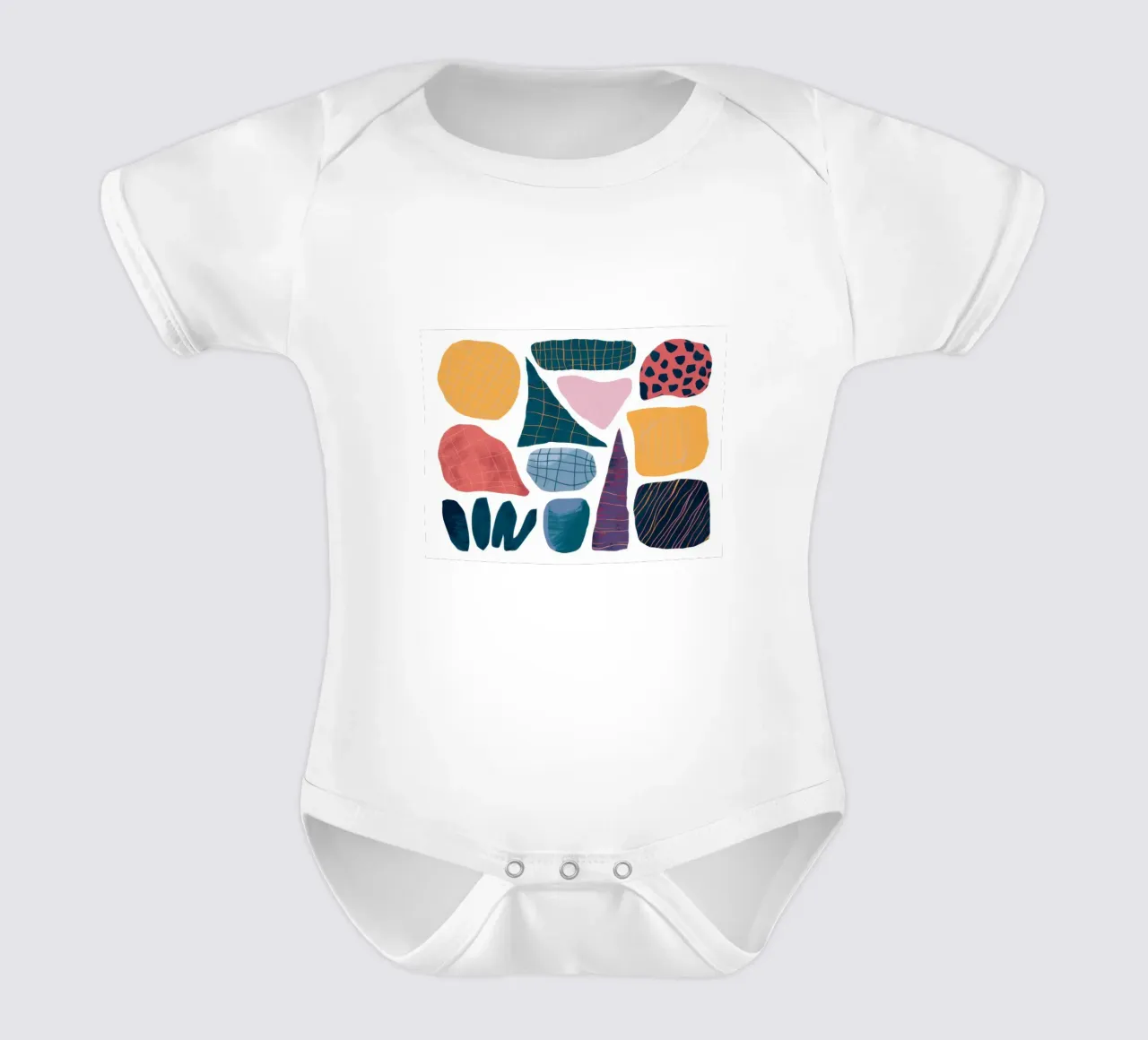 Assemblaggio di forme moderniste body neonato maniche corte da Sky Velour