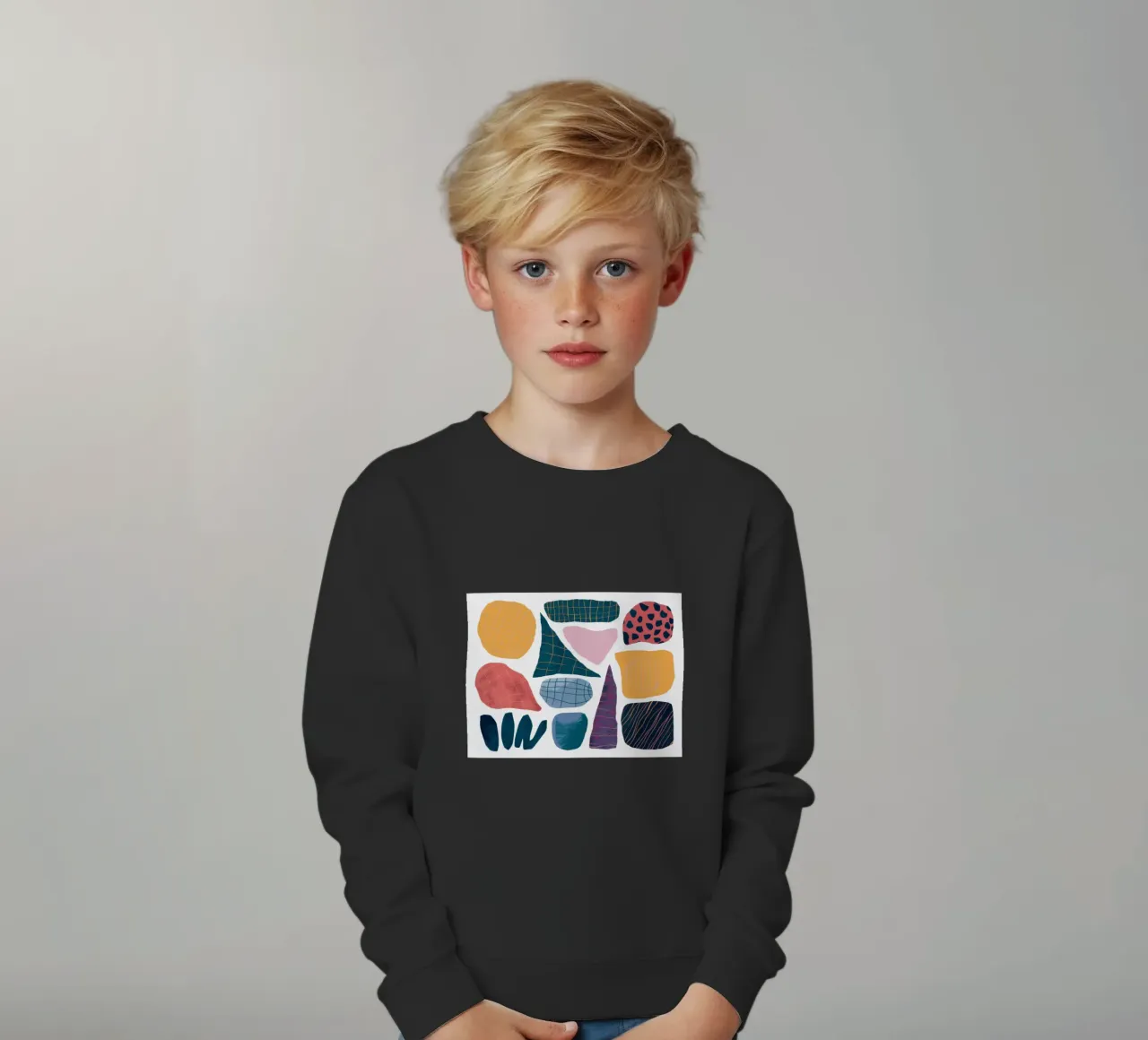 Assemblaggio di forme moderniste felpa bambino da Sky Velour