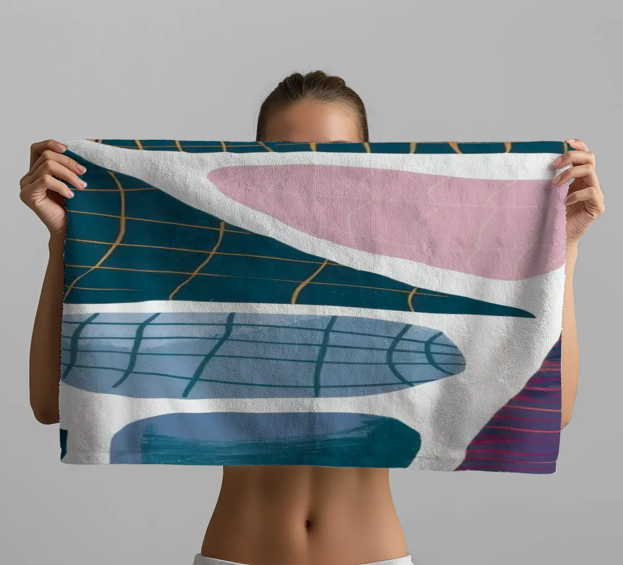 Assemblaggio di forme moderniste asciugamano da bagno da Sky Velour