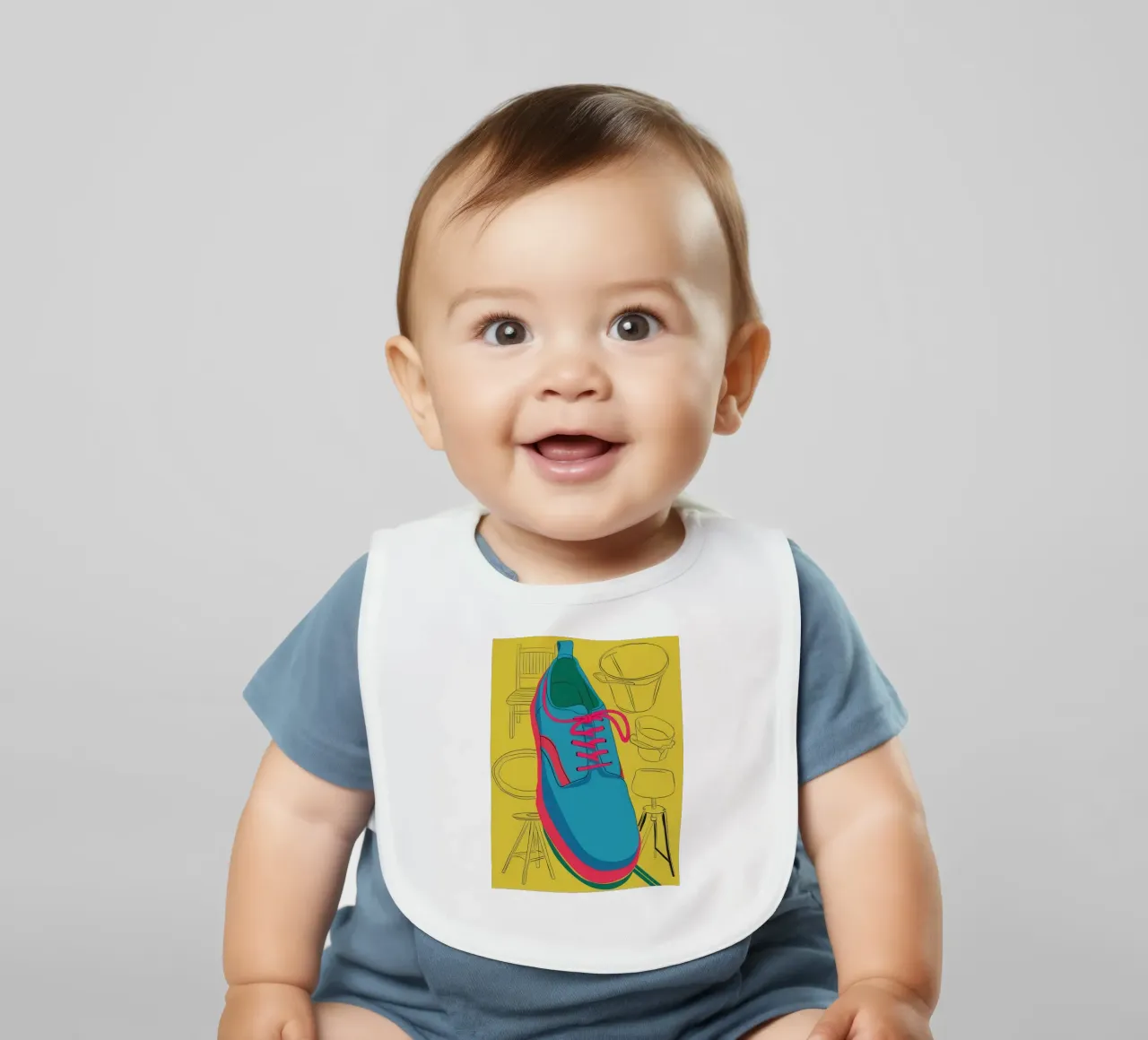 Studio stilizzato di una sneaker bavaglino da Sky Velour