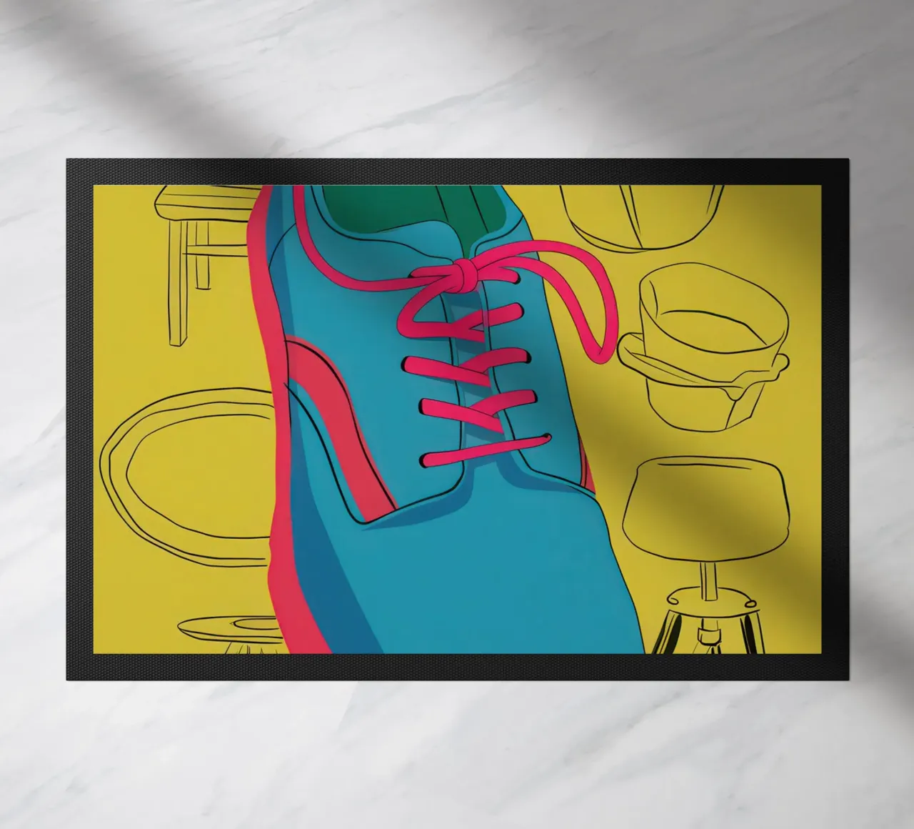 Stylized Sneaker Study doormat by Sky Velour