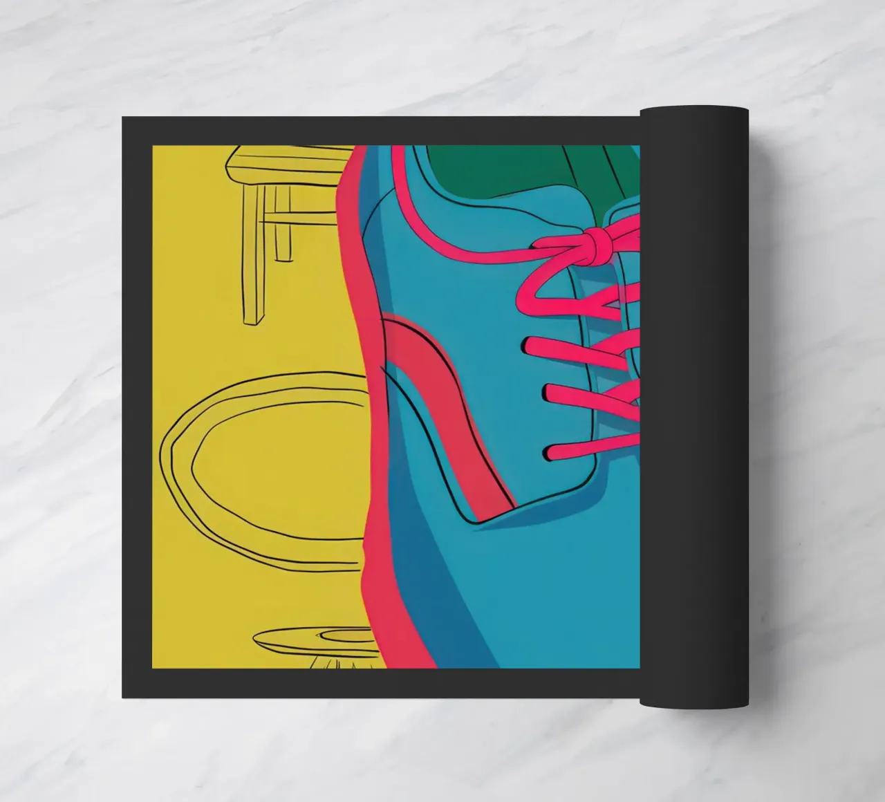 Stylized Sneaker Study doormat by Sky Velour