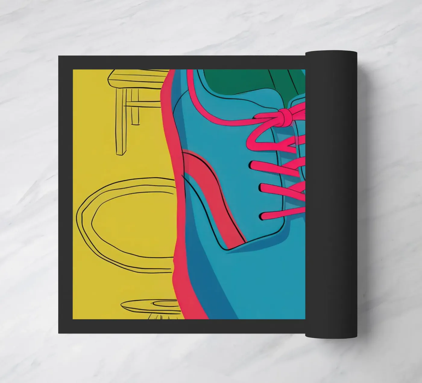 Stylized Sneaker Study doormat by Sky Velour