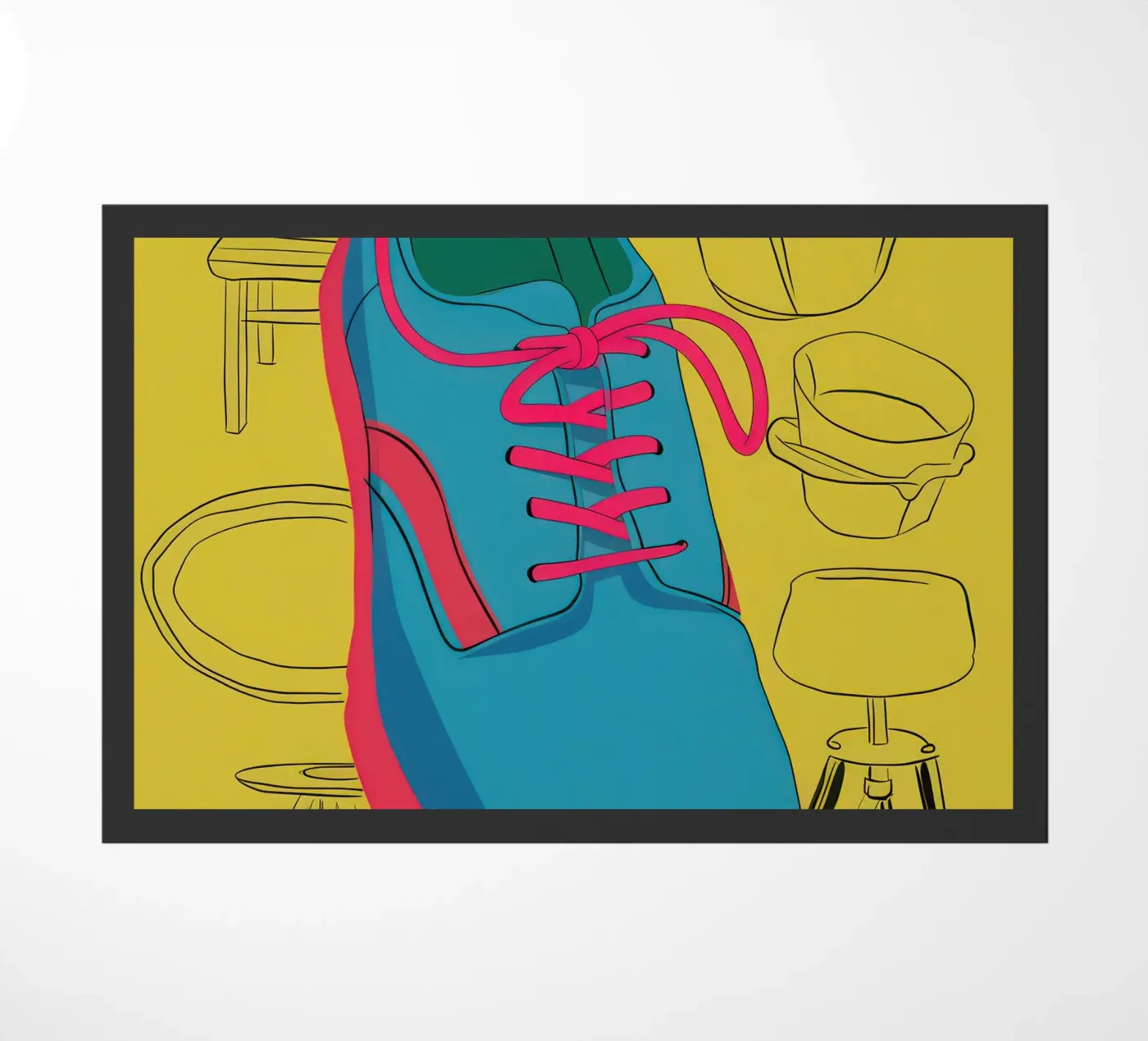 Stylized Sneaker Study doormat by Sky Velour