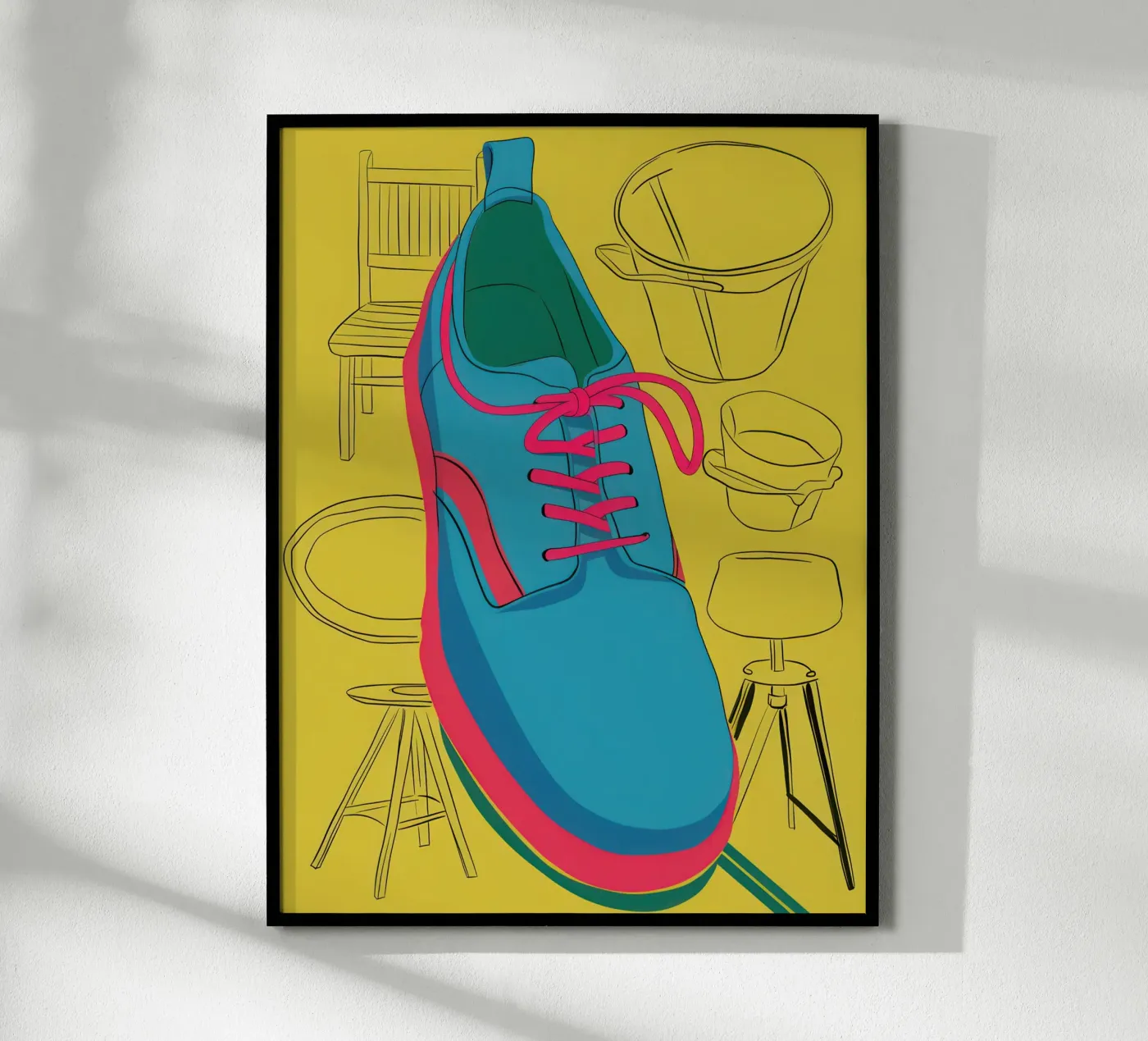 Étude stylisée sur les baskets poster de Sky Velour