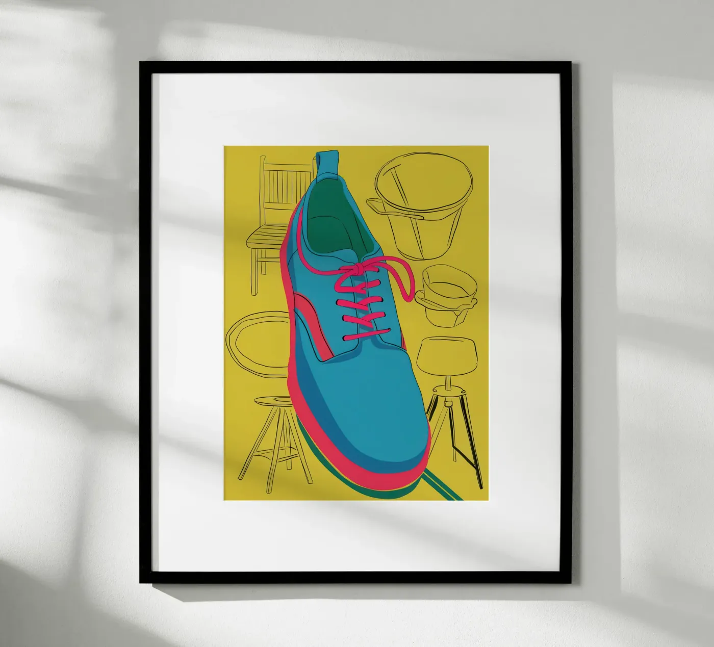 Étude stylisée sur les baskets poster de Sky Velour