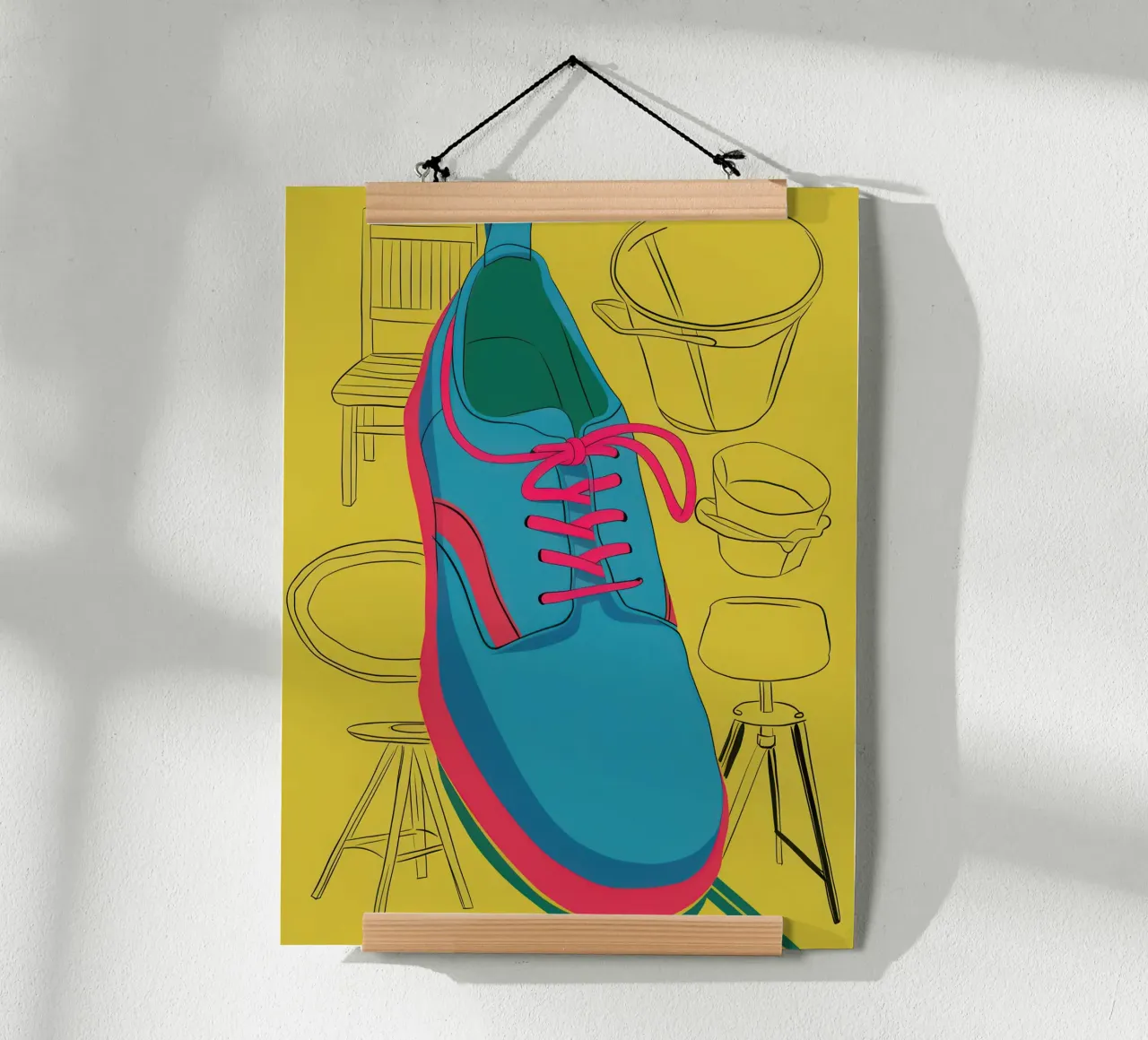 Gestileerde Sneaker-studie poster van Sky Velour