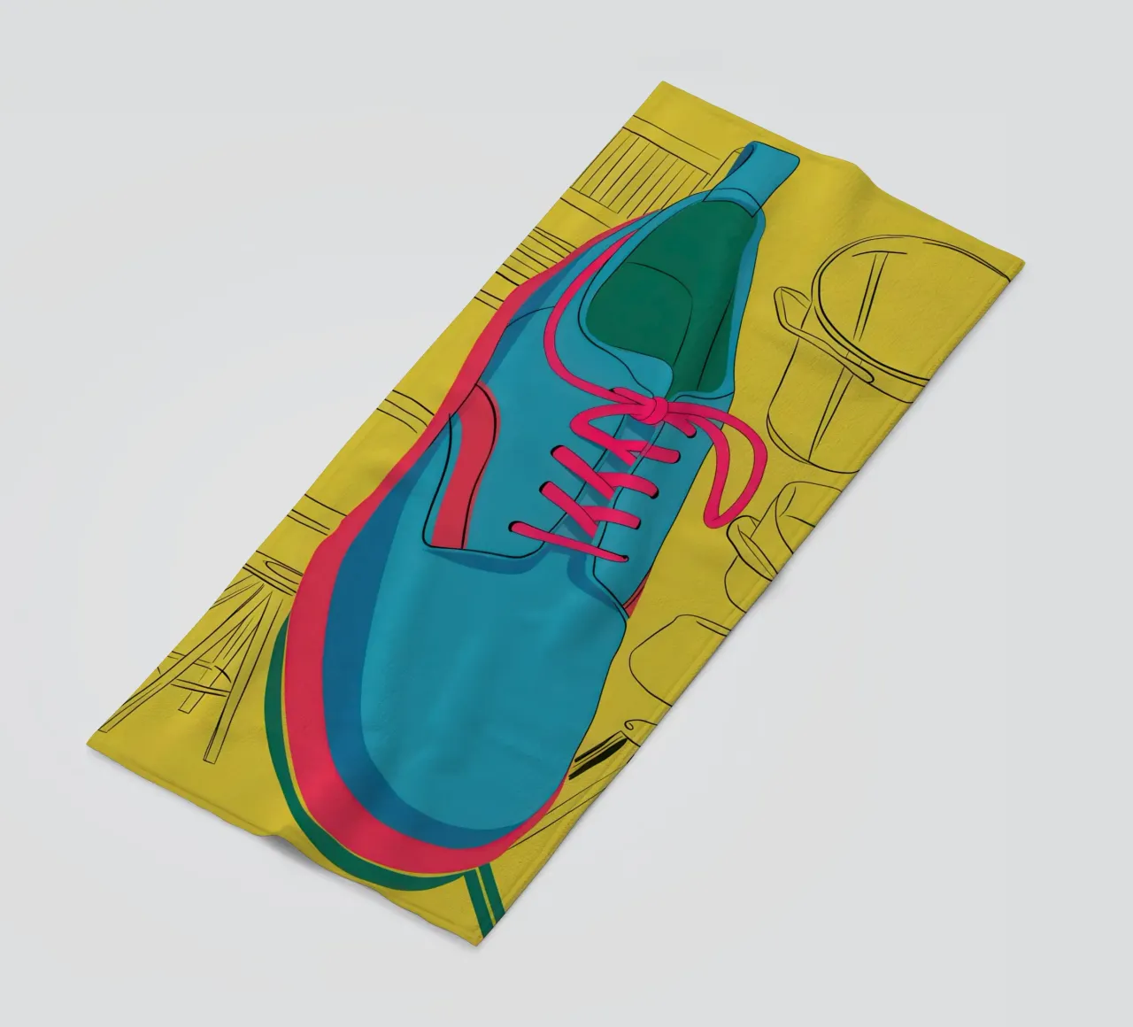 Studio stilizzato di una sneaker telo mare da Sky Velour