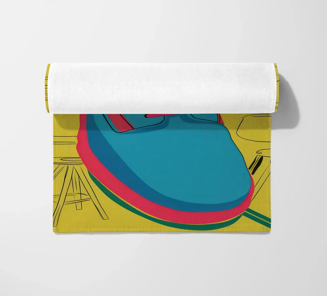 Studio stilizzato di una sneaker telo mare da Sky Velour