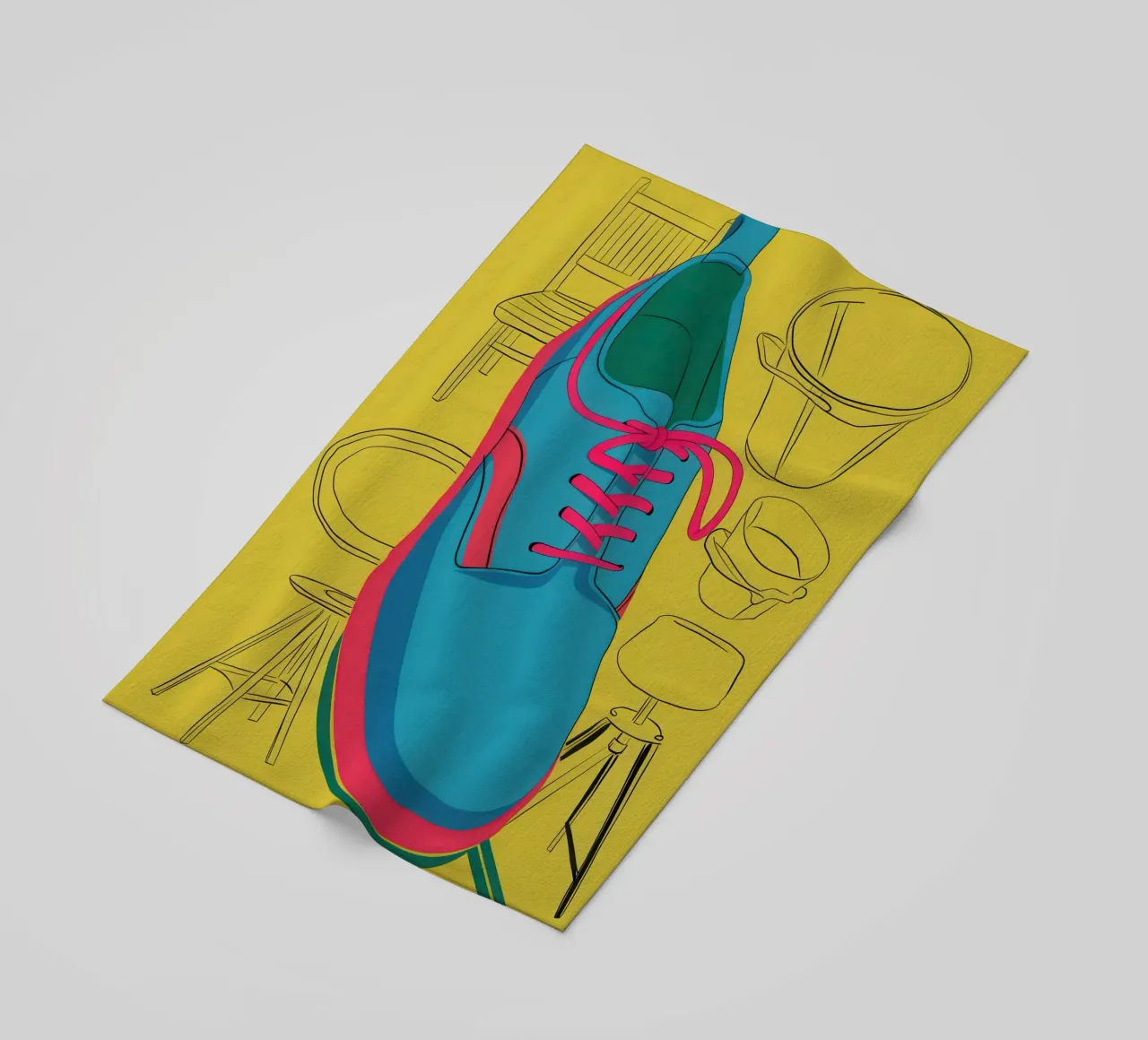 Studio stilizzato di una sneaker telo mare da Sky Velour