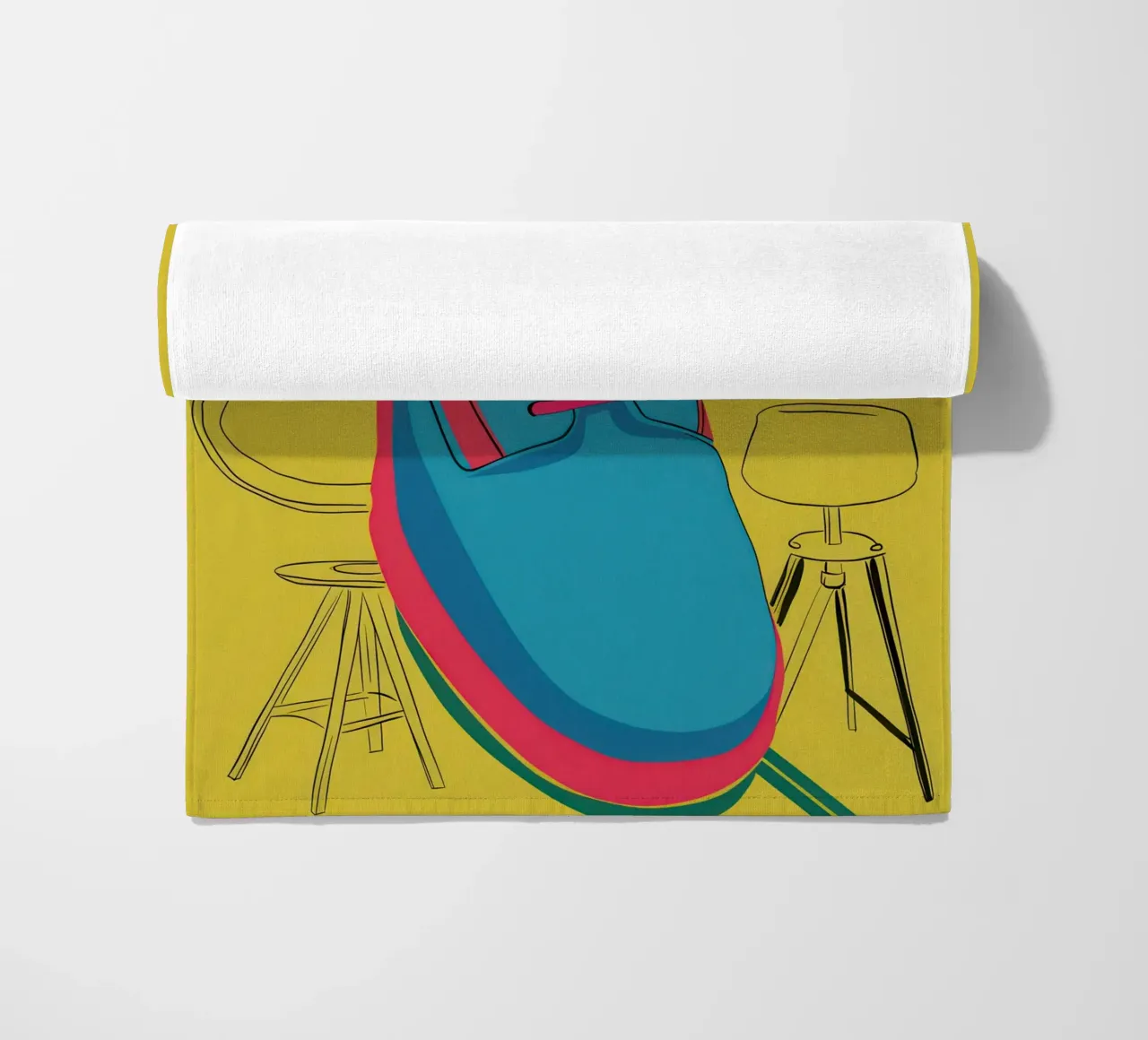 Studio stilizzato di una sneaker telo mare da Sky Velour