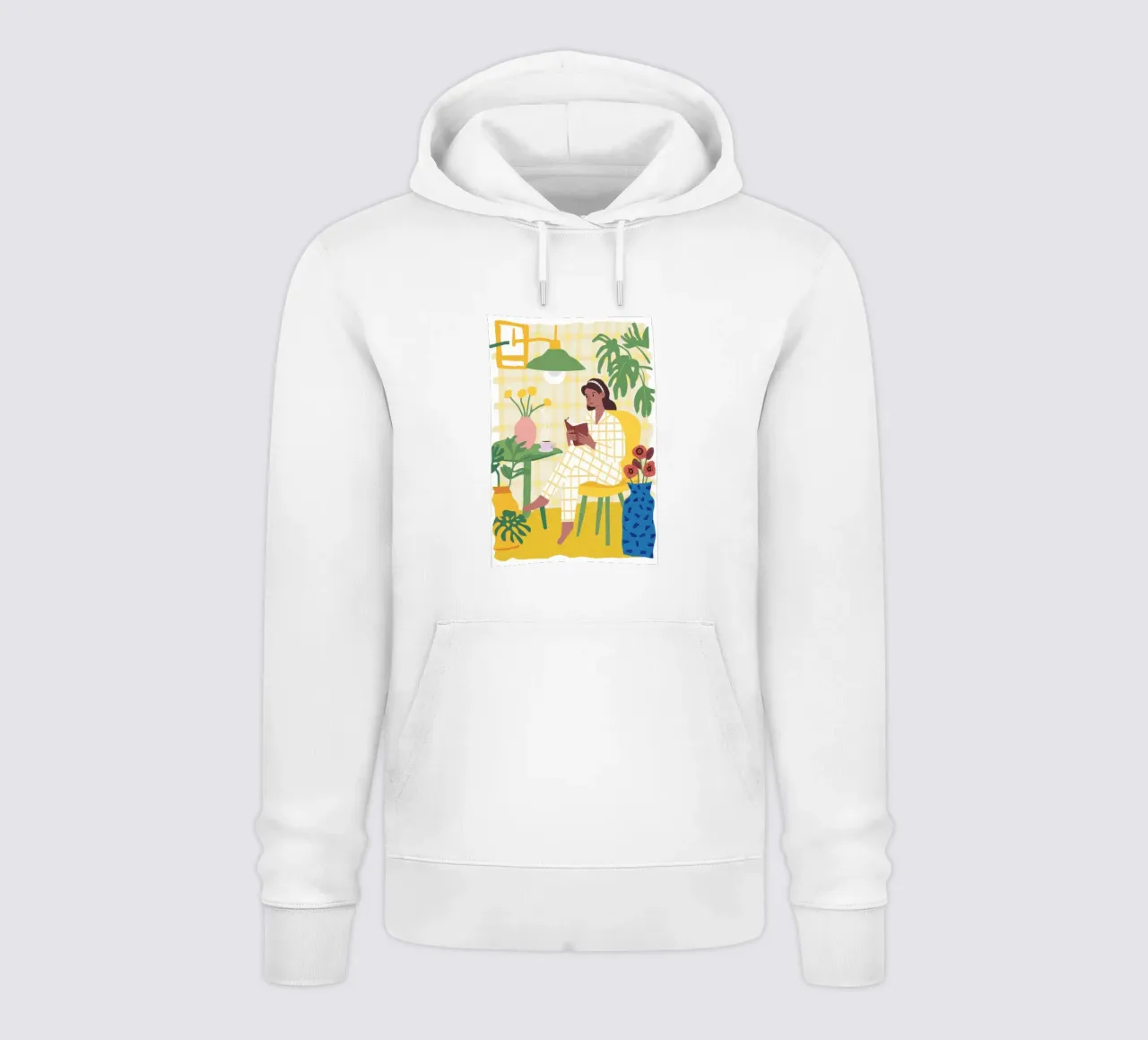 Contemplazione in un caffè illuminato dal sole felpa con cappuccio da Sky Velour