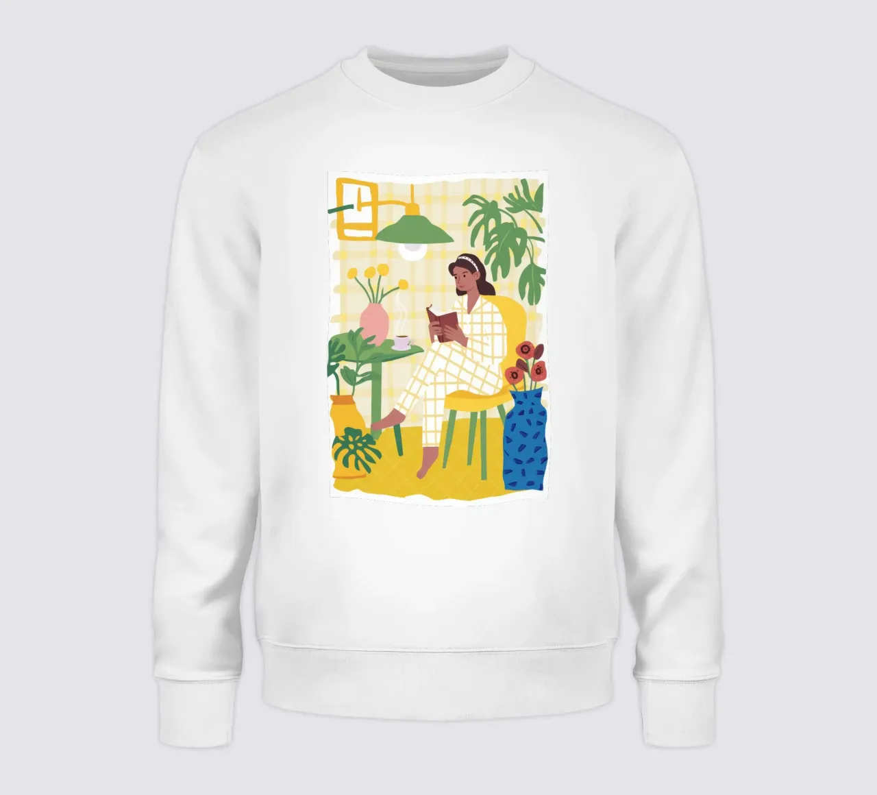 Sunlit Cafe Contemplation sweatshirt by Sky Velour