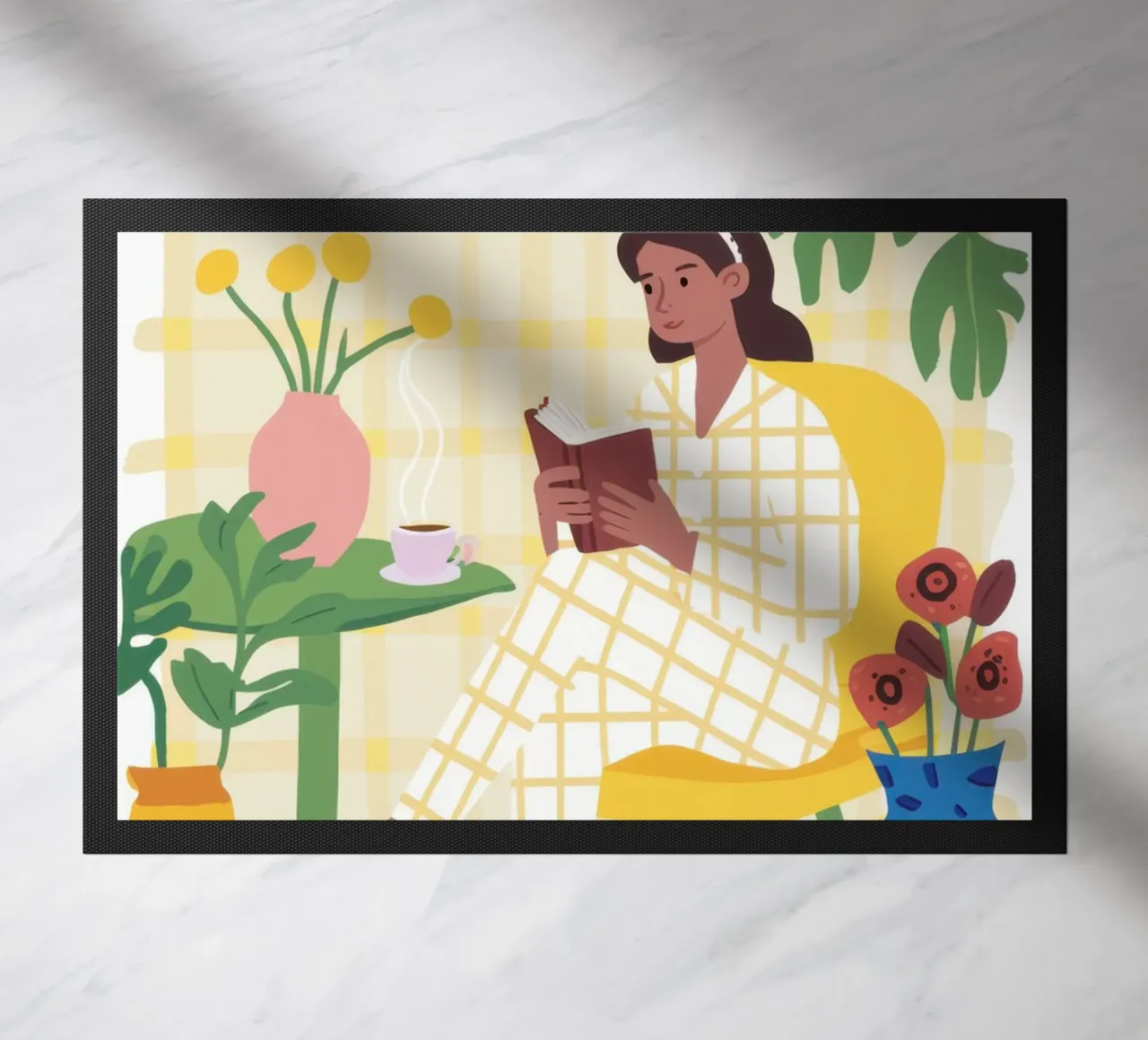 Contemplazione in un caffè illuminato dal sole zerbino da Sky Velour