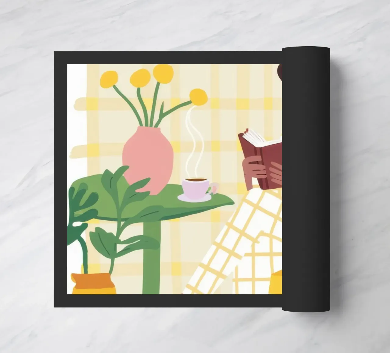 Contemplazione in un caffè illuminato dal sole zerbino da Sky Velour