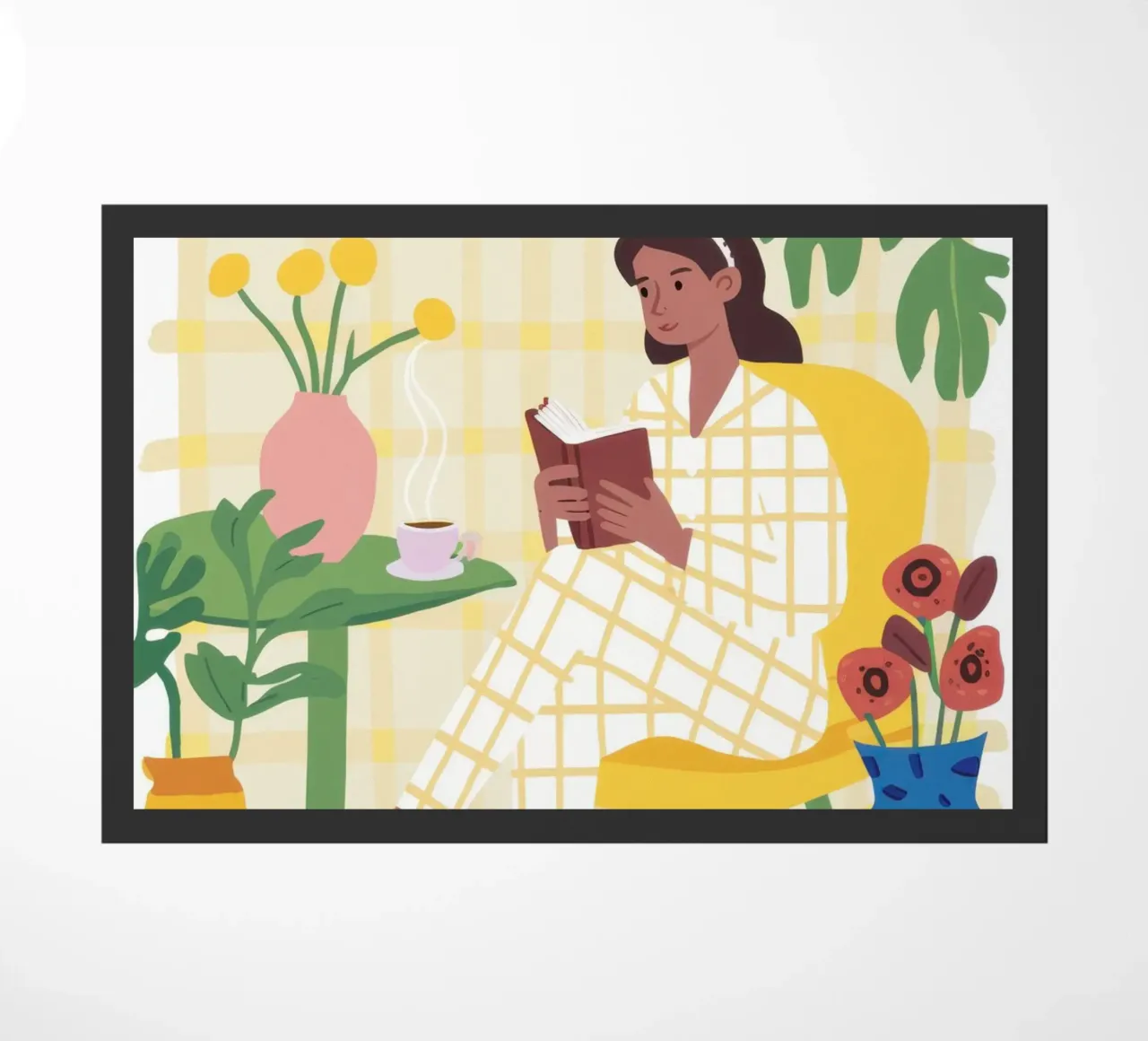 Contemplazione in un caffè illuminato dal sole zerbino da Sky Velour