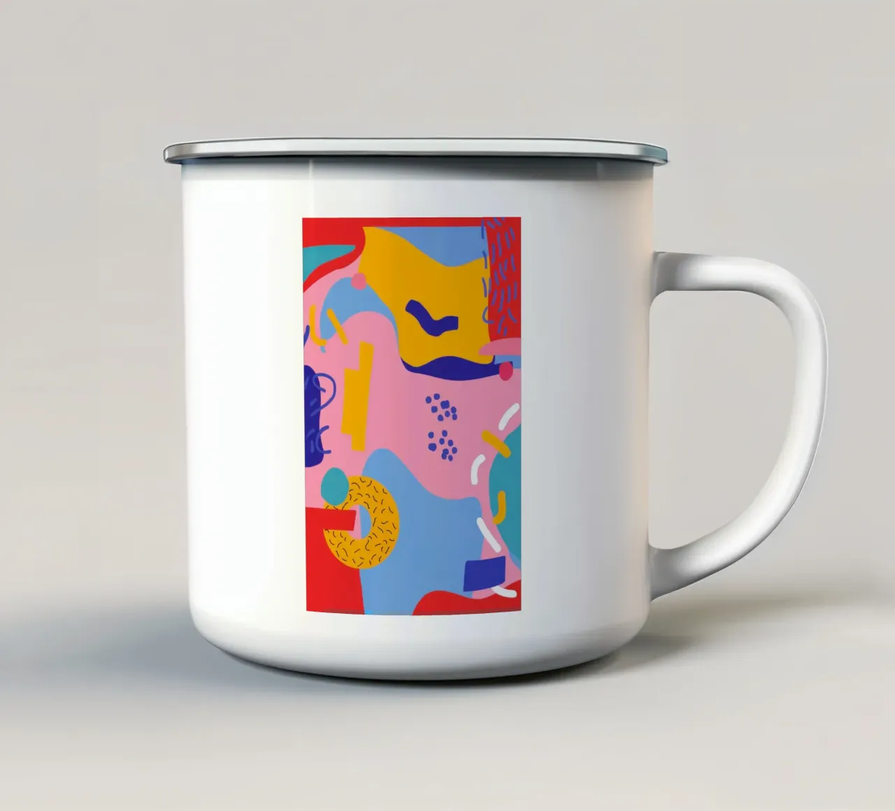 Vreugdevolle abstracte dans emaille mok van Sky Velour