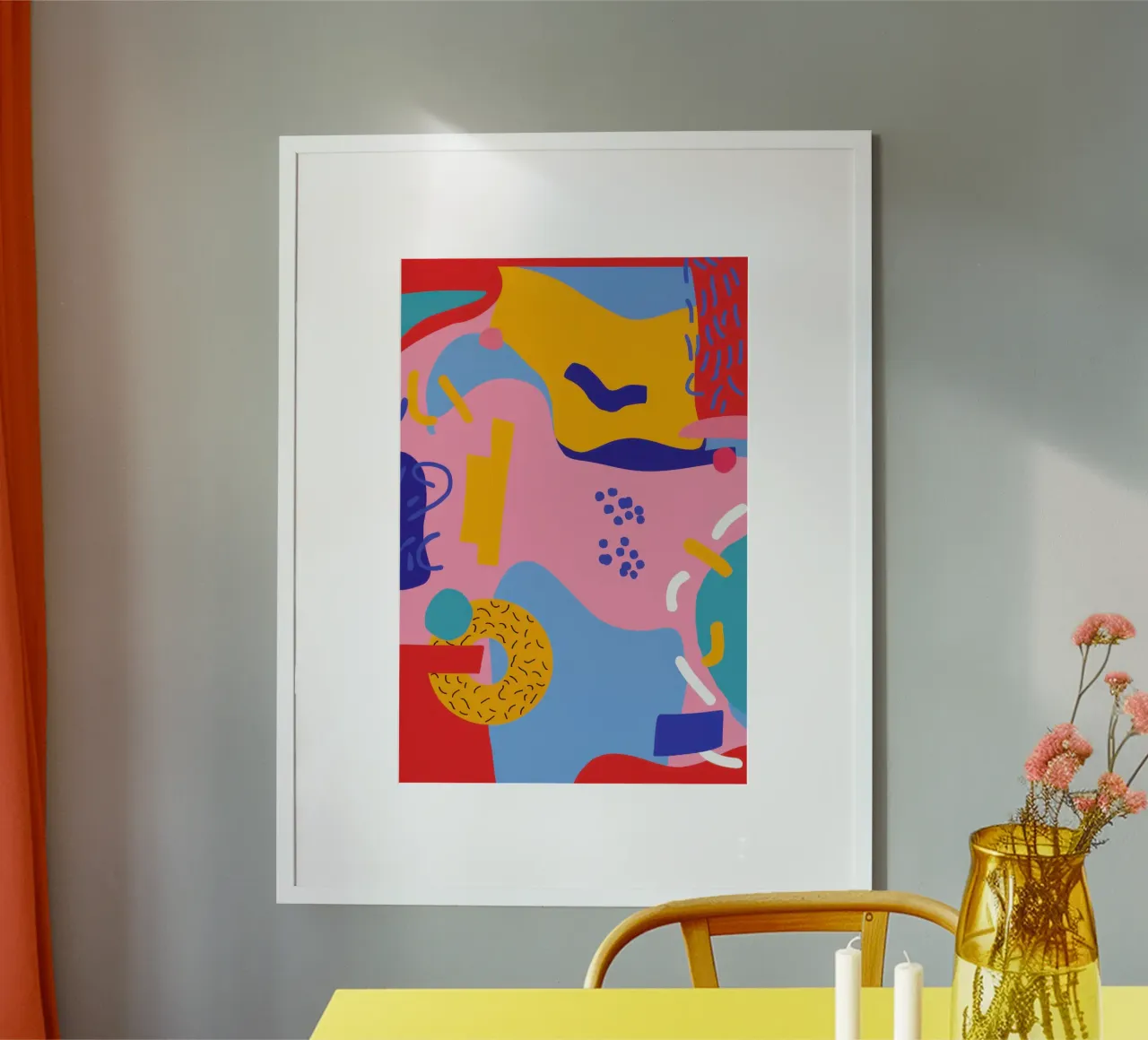 Joyful Abstract Dance poster van Sky Velour