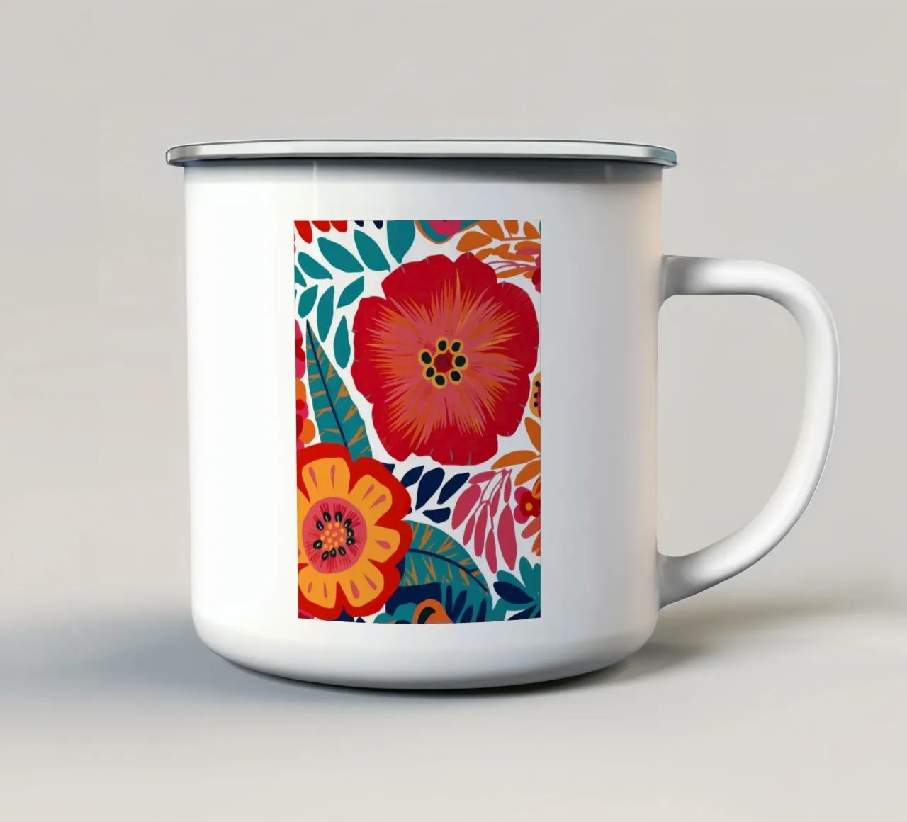 Passione in fiore cremisi tazza in smalto da Sky Velour