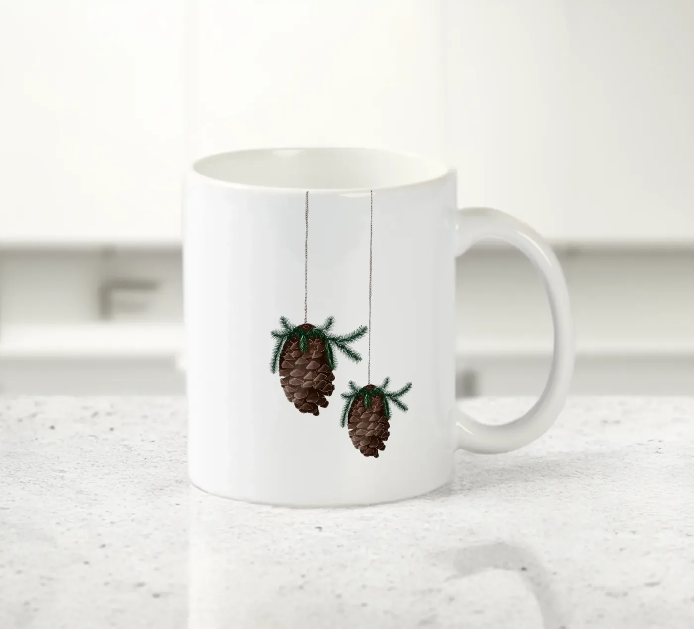 pine cone ceramic mug by by elle arts seasons