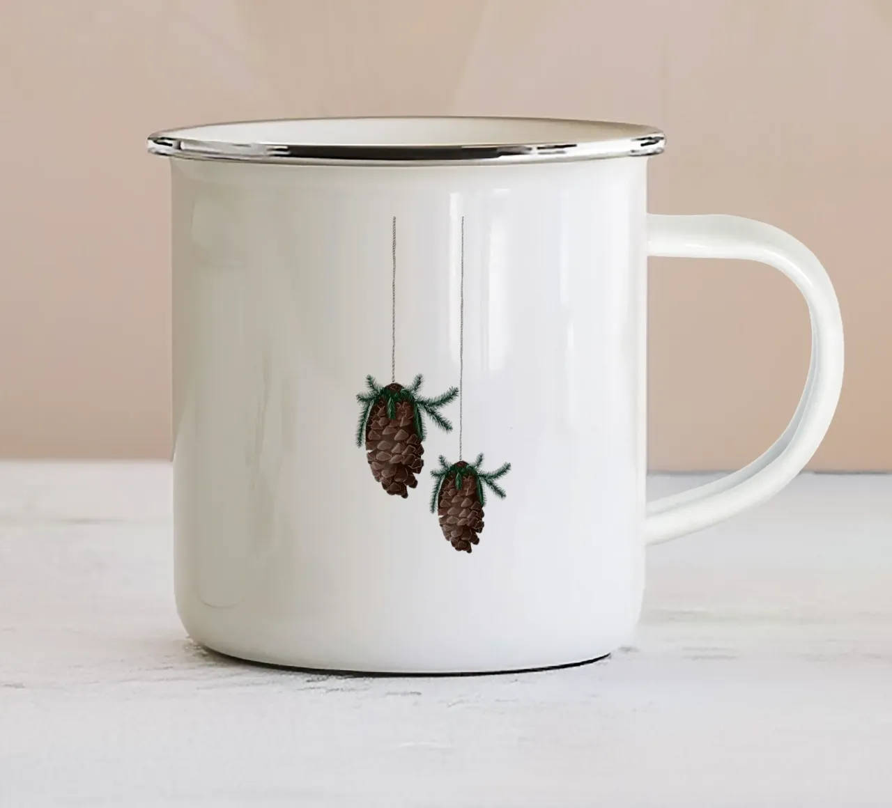 pine cone tazza in smalto da sketch_visual_studio