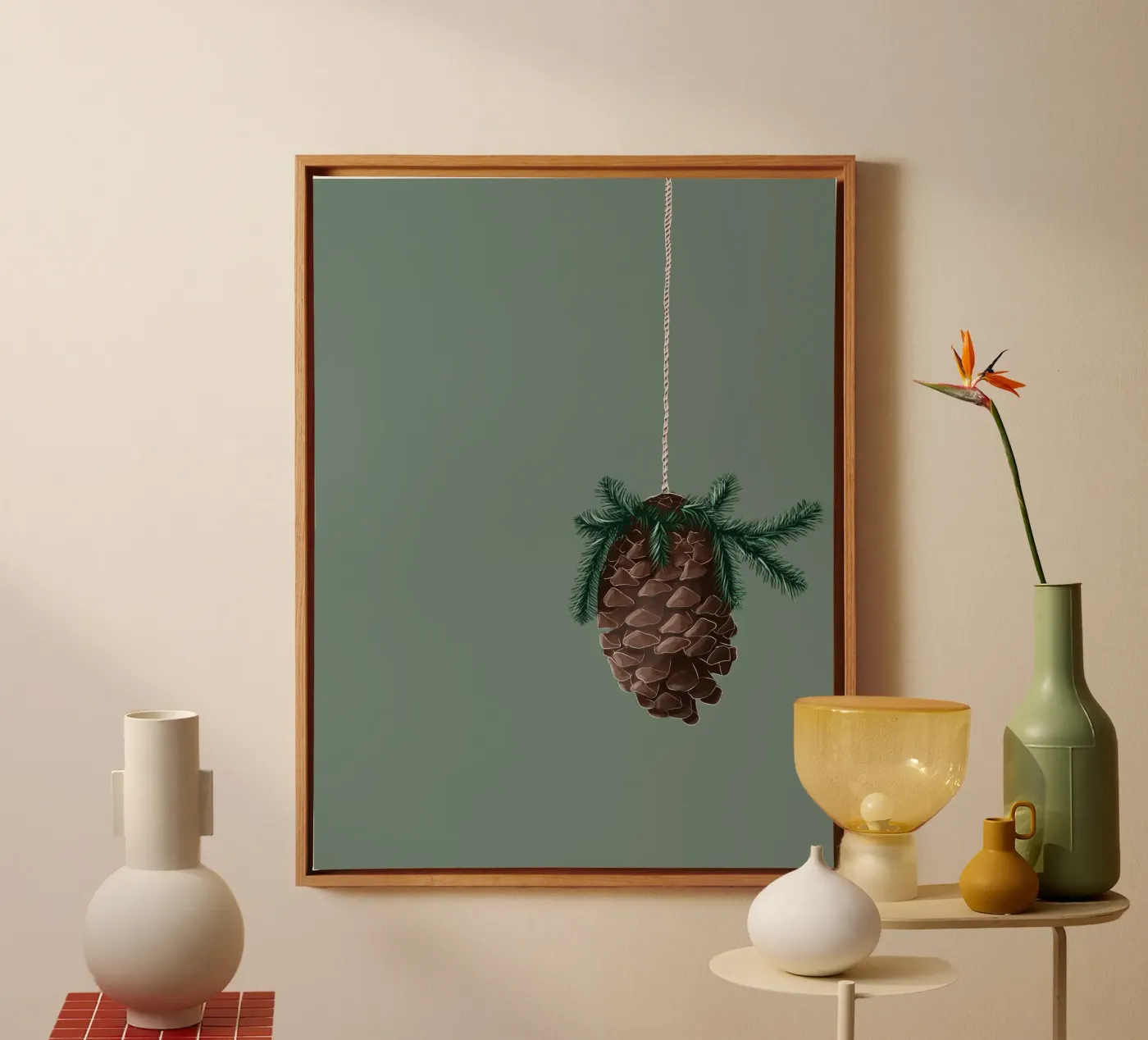 pine cone canvas by by elle arts seasons