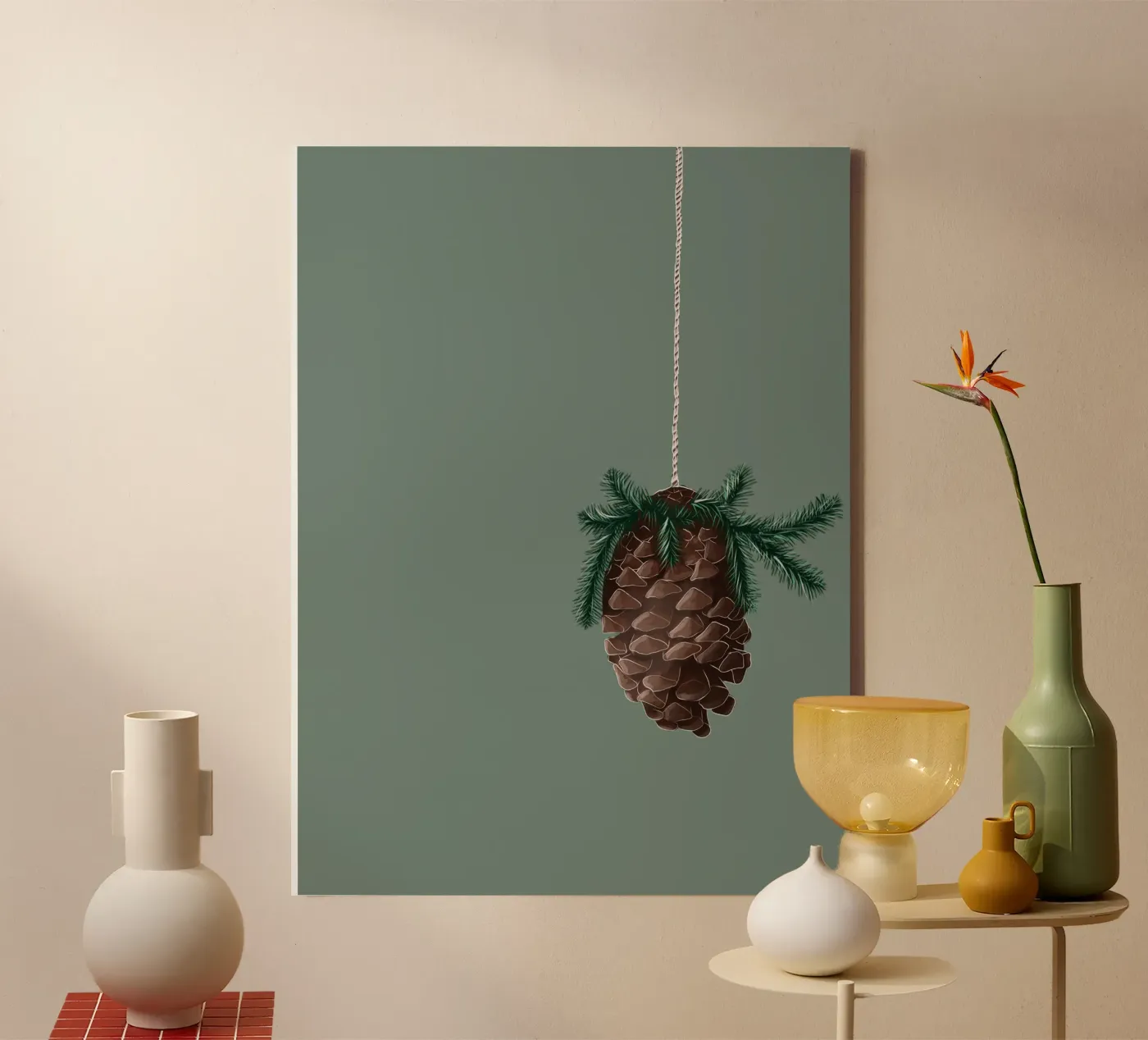 pine cone canvas by by elle arts seasons