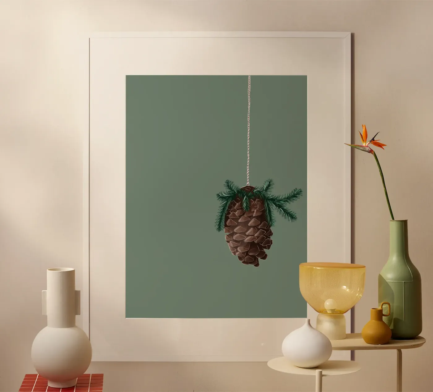 pine cone poster by by elle arts seasons