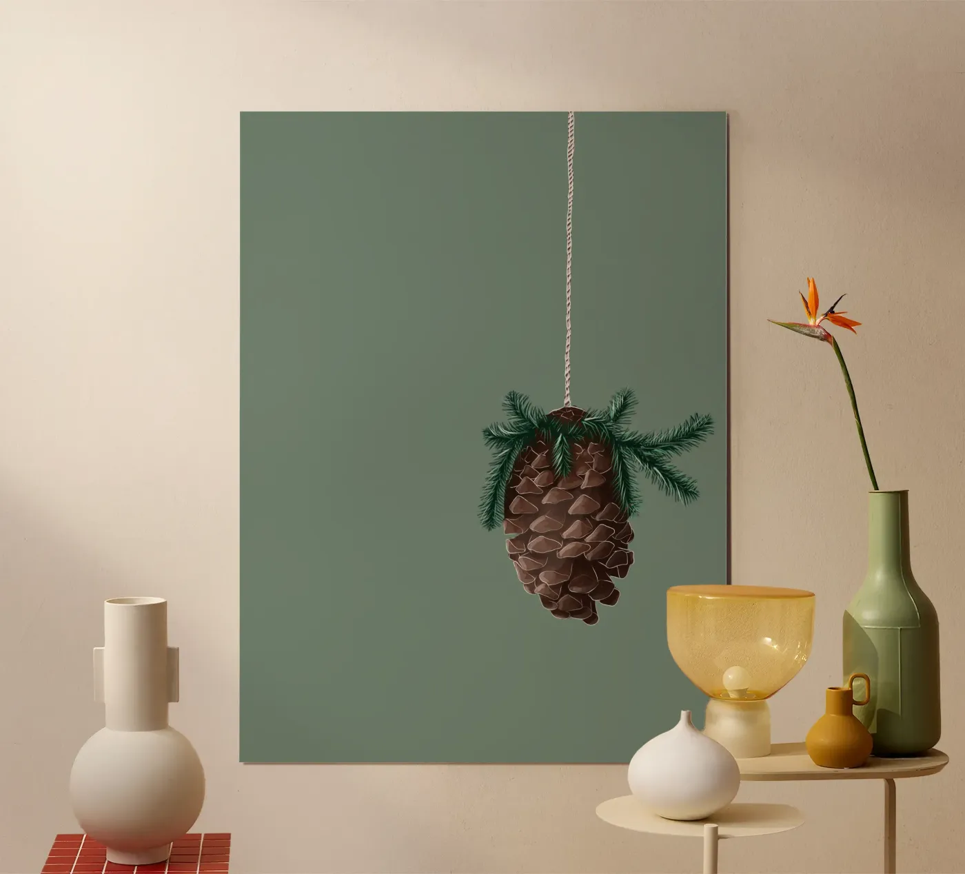 pine cone poster by by elle arts seasons
