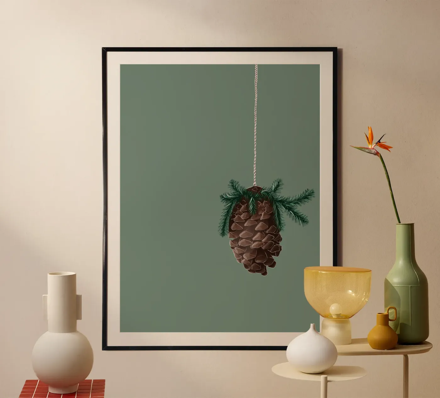 pine cone poster by by elle arts seasons