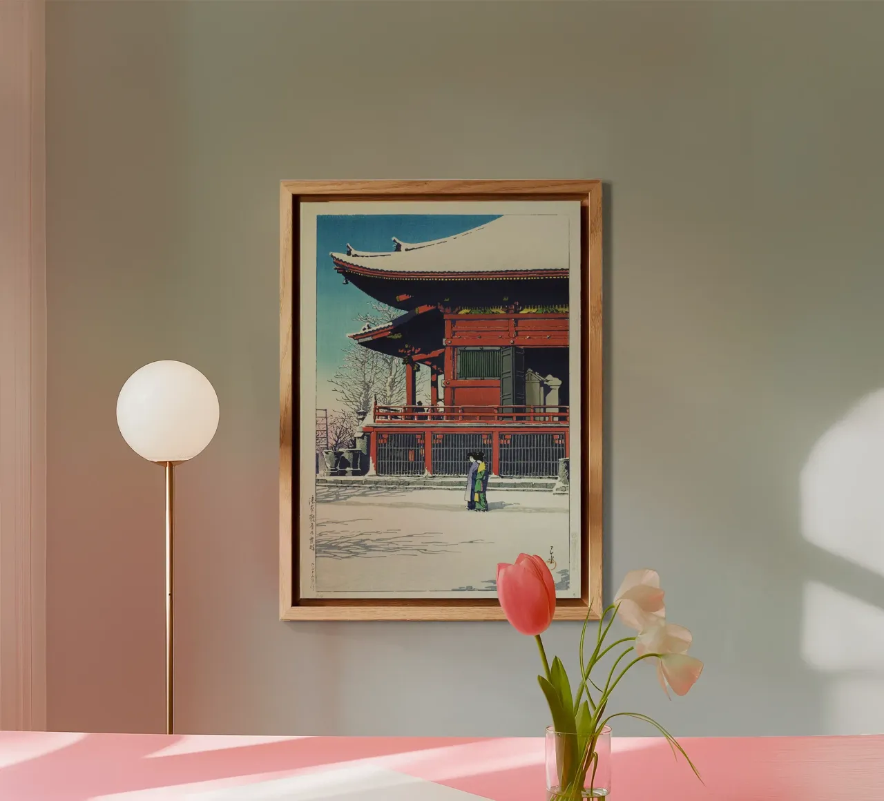 Clearing After a Snowfall at the Asakusa Kannon Temple by Ka alluminio dibond da Bisous Art