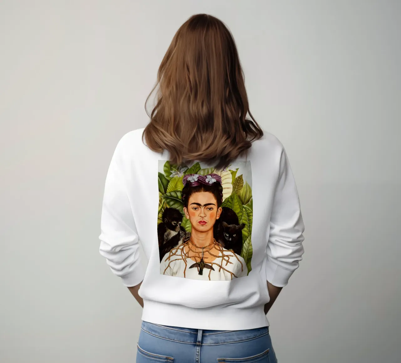 Self-Portrait with Thorn Necklace and Hummingbird (1940) by felpa da Bisous Art