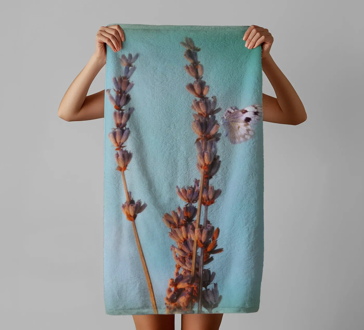 Lavender towel by Eva Nev Photography