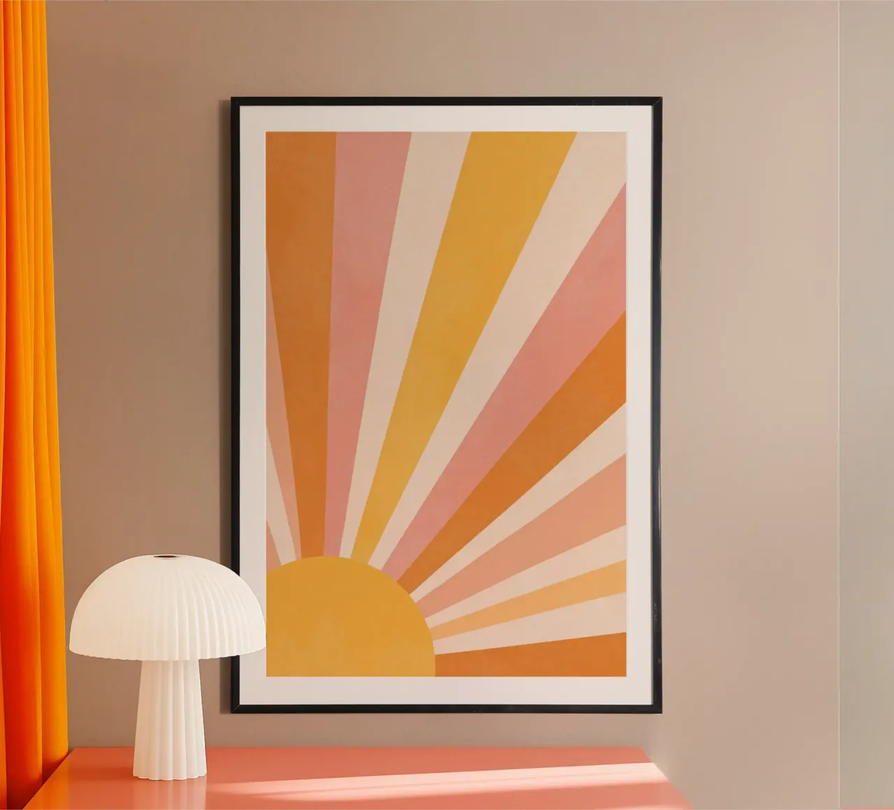 Sunset Stripes poster van wonderfolk